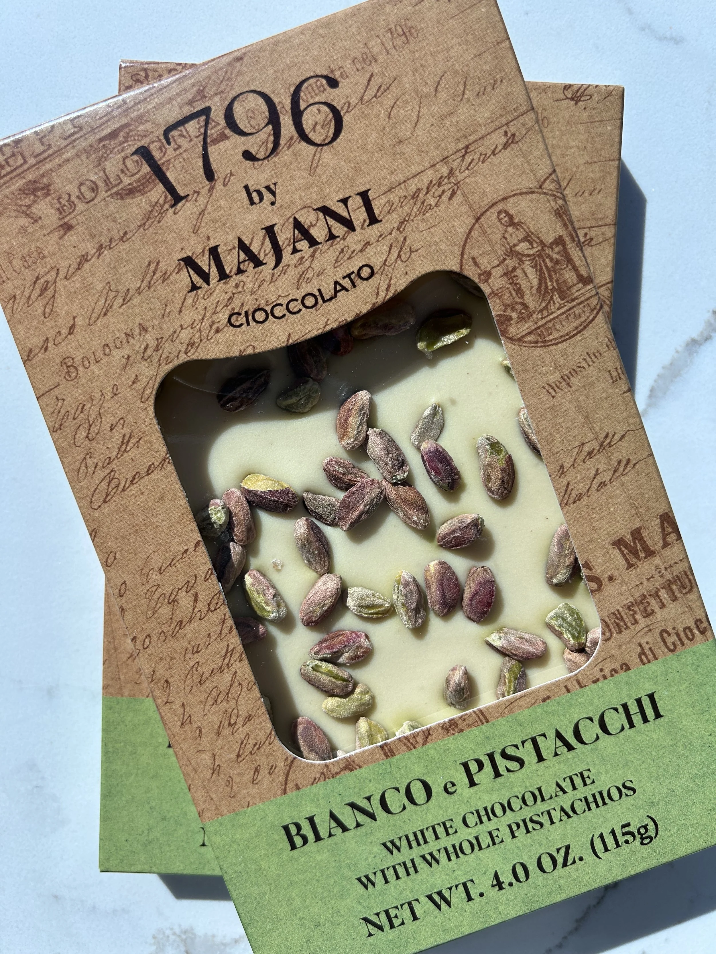 Coming Soon Holiday 2025- 1796 by Majani White Chocolate Bar with Pistachios