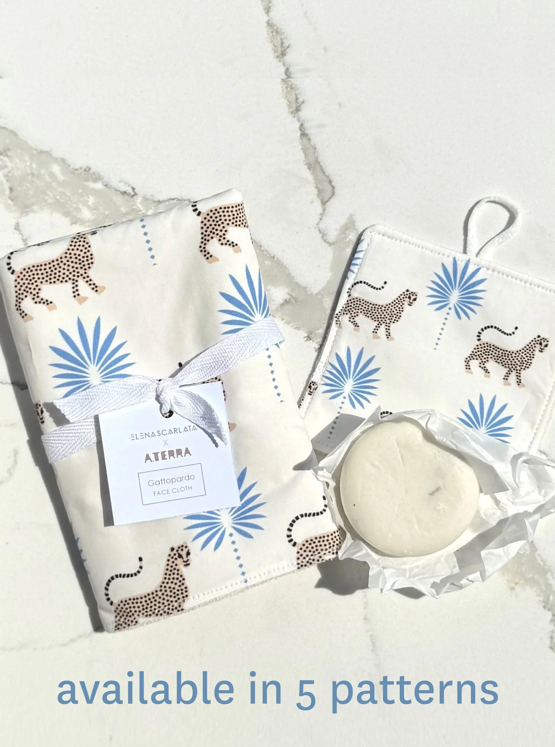 Sicilian Prints Matching Face Cloth and Scrub Pad by Elena Scarlata