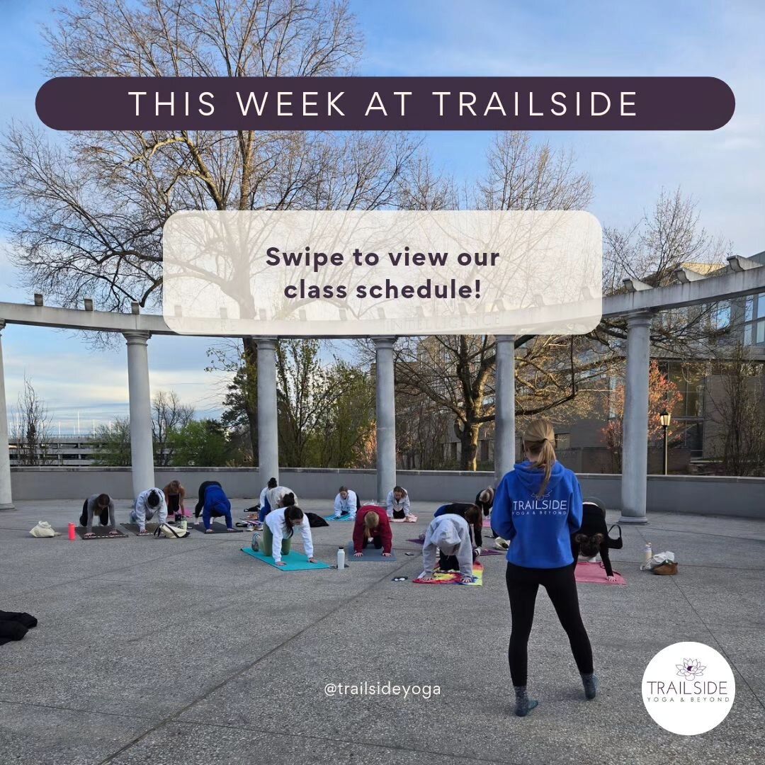This week at Trailside Yoga 💜 Join us!

We are open &amp; classes are available 7 days a week - try out all of our class types. Swipe to see our upcoming schedule.

Special this week:

Saturday
1:00PM
$25/person
Yoga meets strength training: the Tur