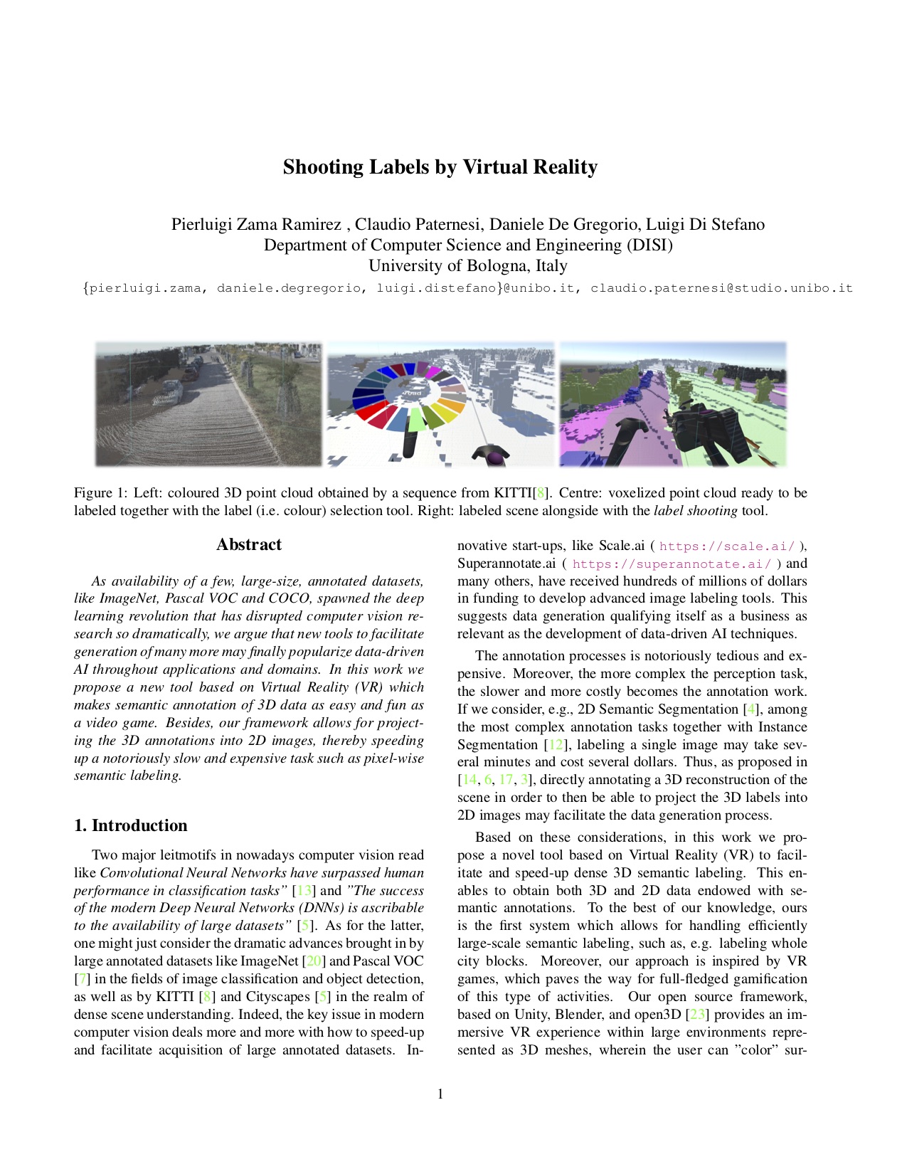 Shooting Labels by Virtual Reality