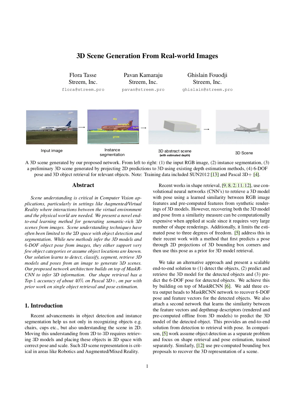 3D Scene Generation From Real-world Images