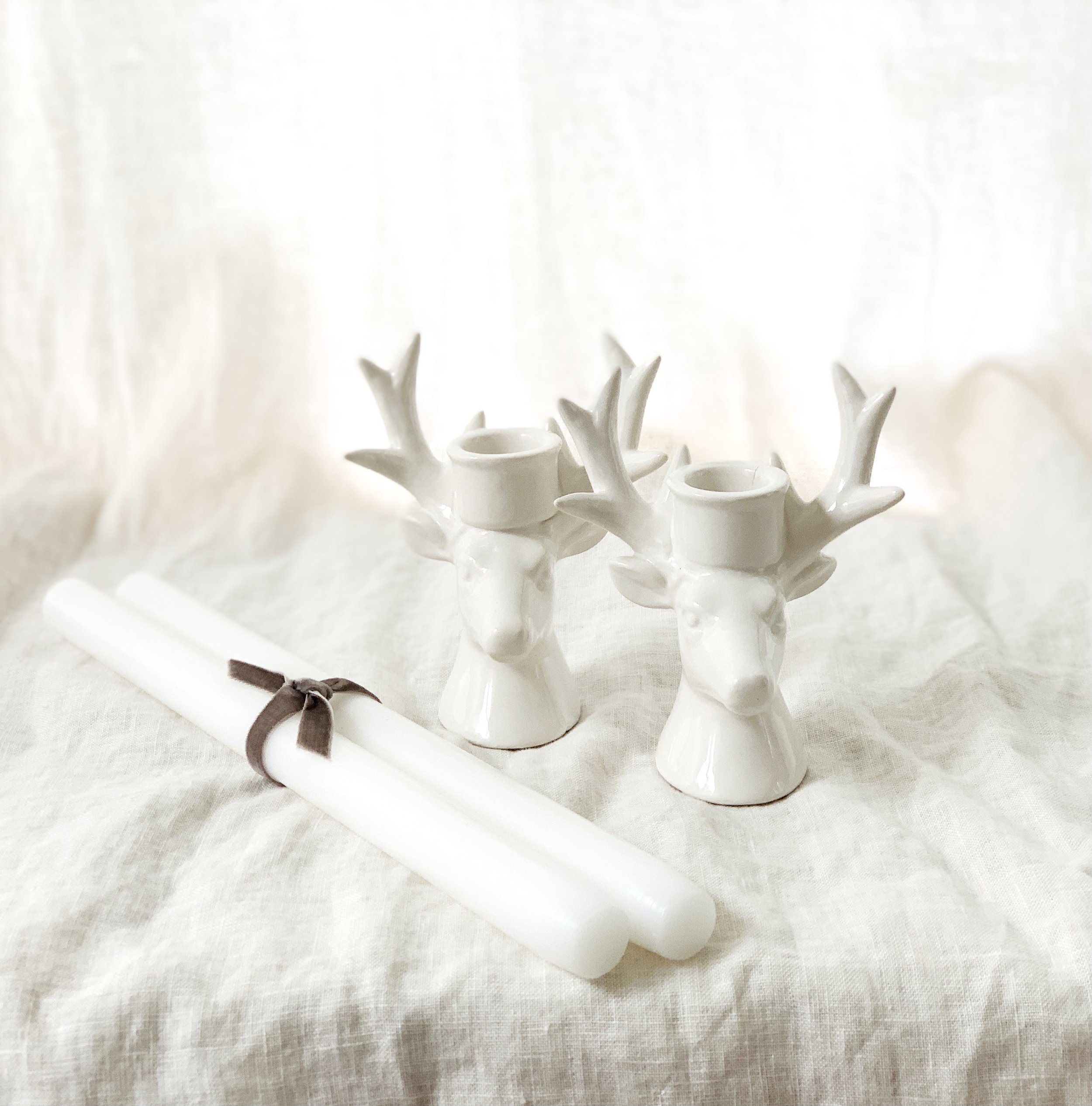 Doe-a-Deer • Vintage Candlestick Holders &amp; Candles