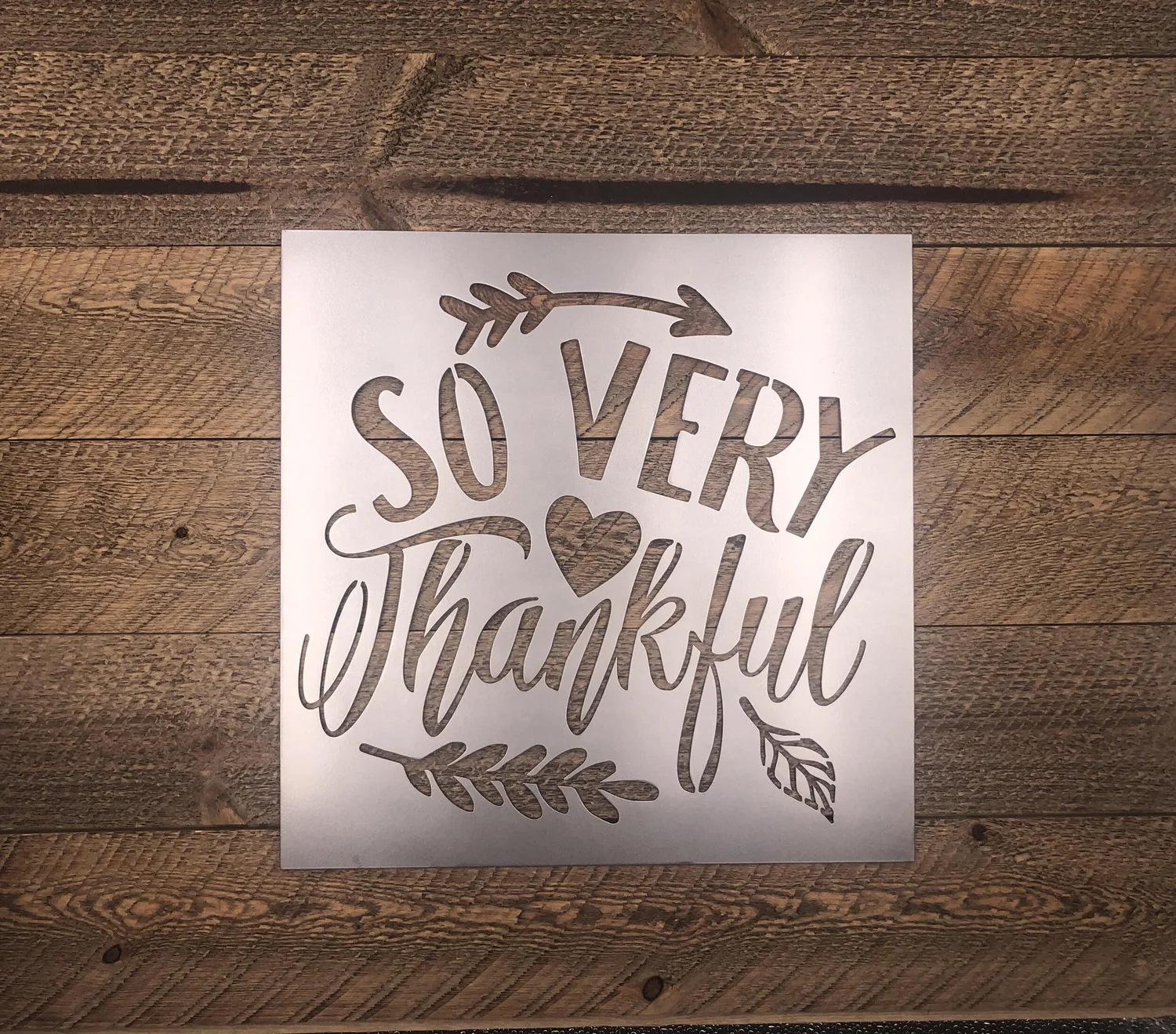 Thankful & Blessed Black Metal Sign