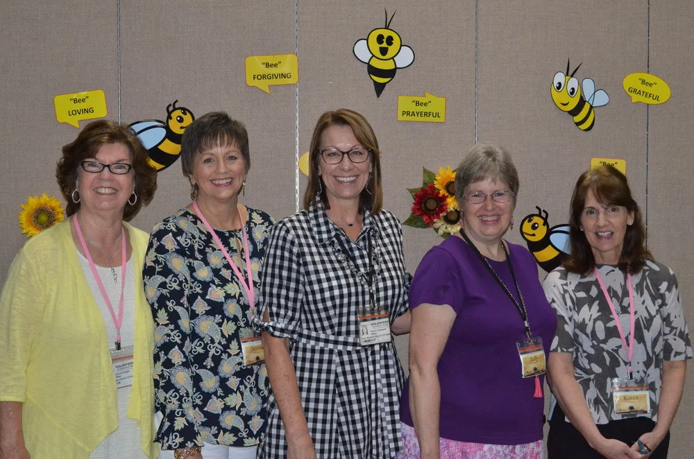 Left to Right: Johnnie Knight, Debbie McCauley, Tammi Patterson (Women’s Ministry Director), Judy Huffman, and Karen Dunn