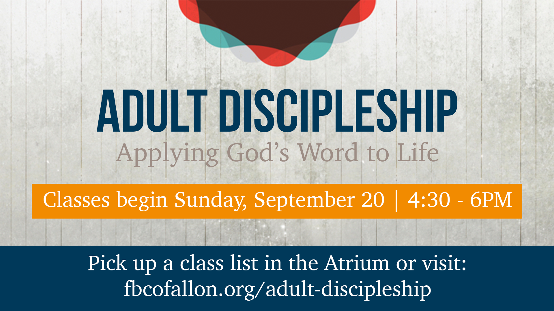 Adult Discipleship Fall 2020 Classes Begin