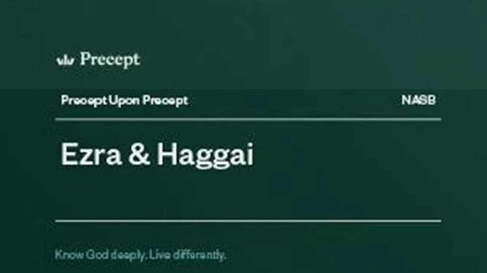 Precepts Ezra &amp; Haggai  (Tuesday am)