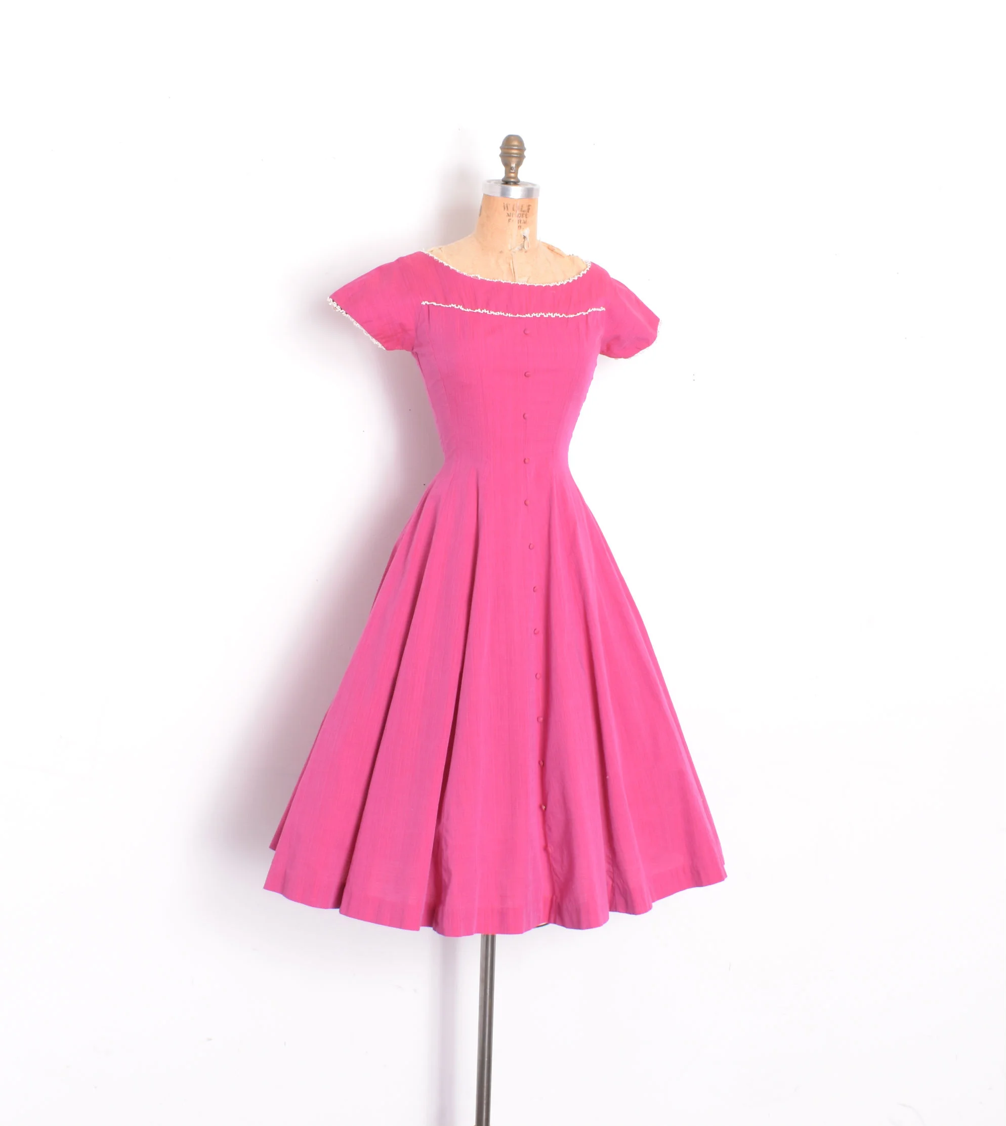 open lace back dress Hot Pink Floral Pleat Dress