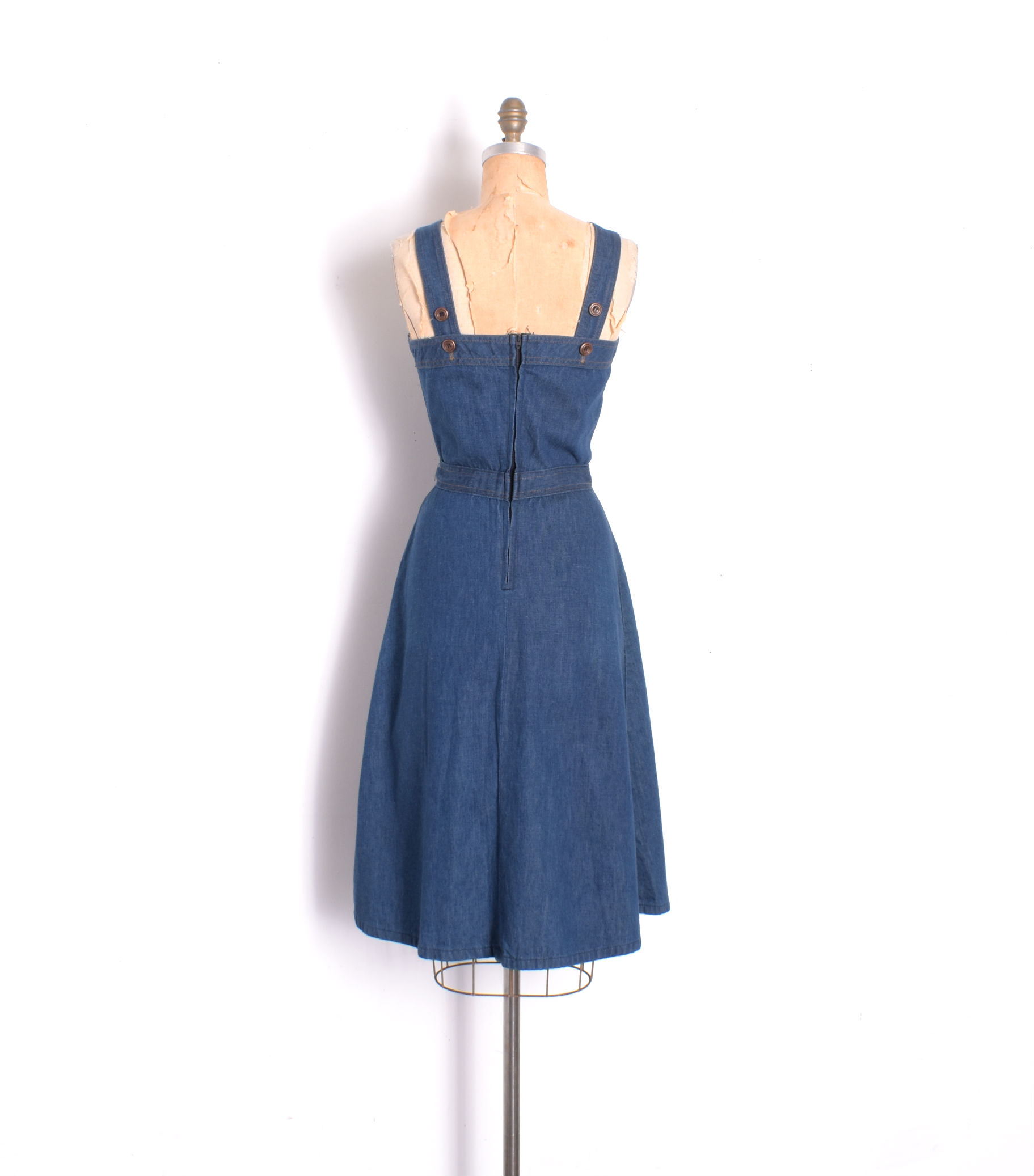 1970s Denim Overalls-Style Dress-medium  La Poubelle Vintage