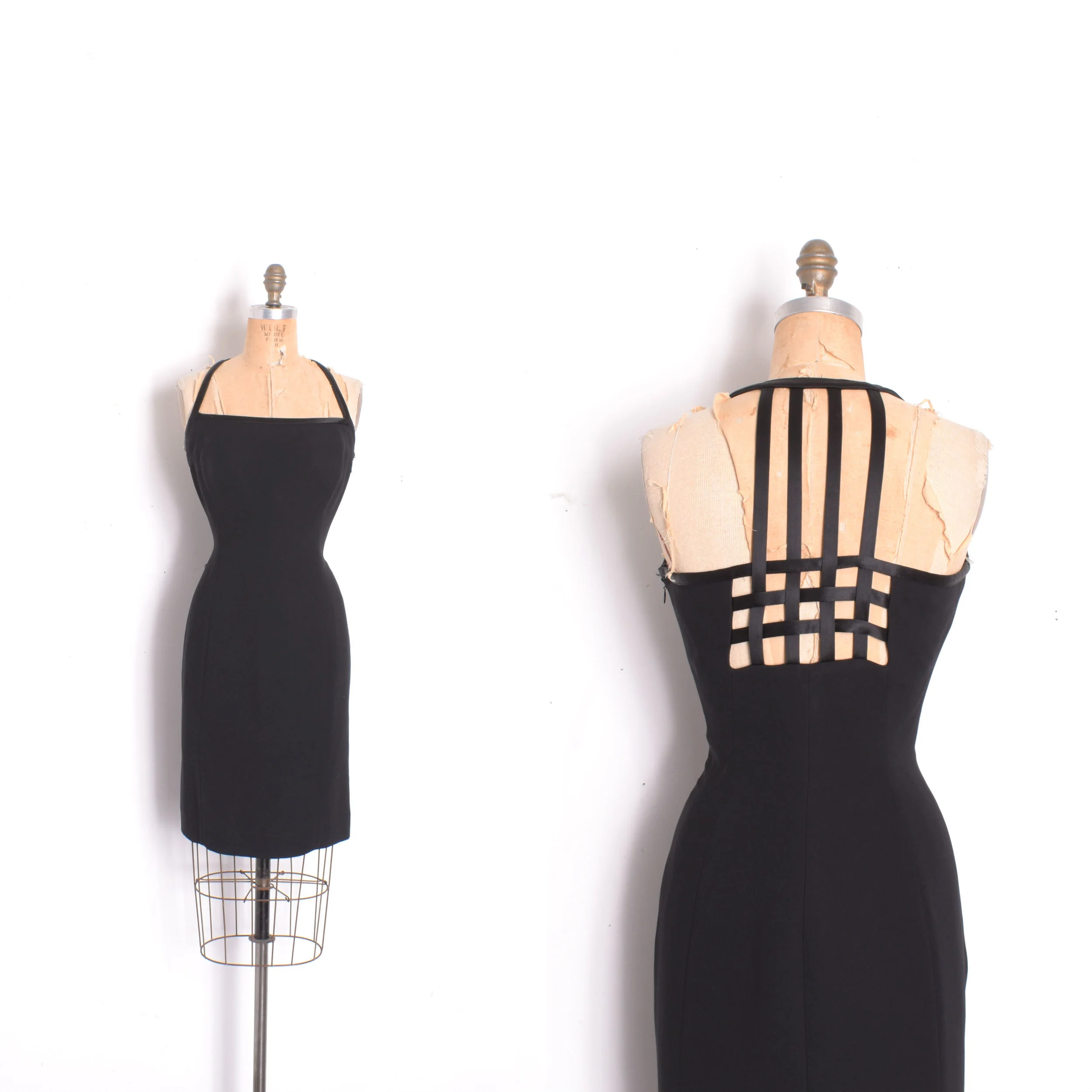 1990s Cocktail Dress with Woven Satin Back-medium