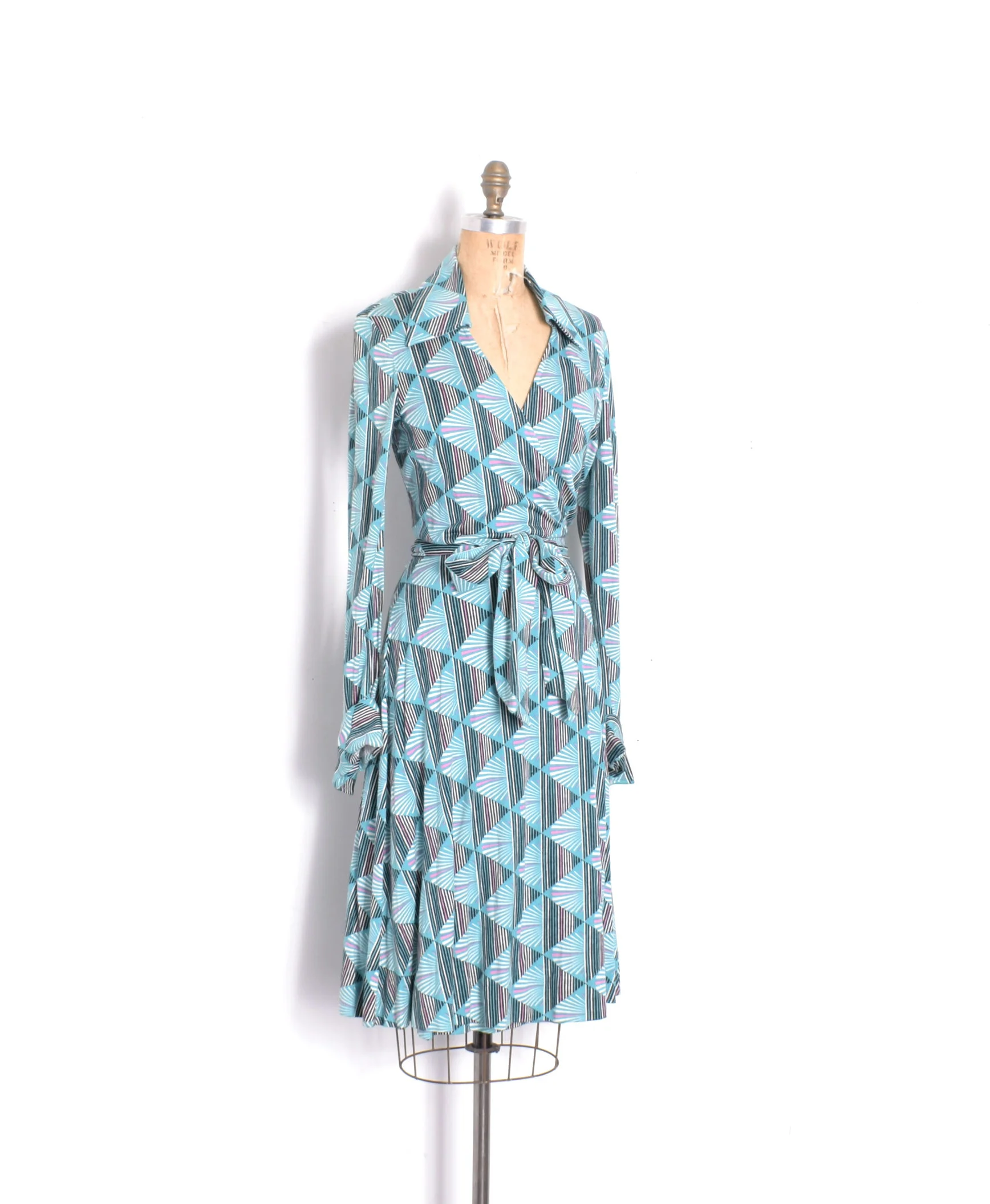 1970s Diane von Furstenberg Printed Wrap Dress-S/M  La Poubelle Vintage