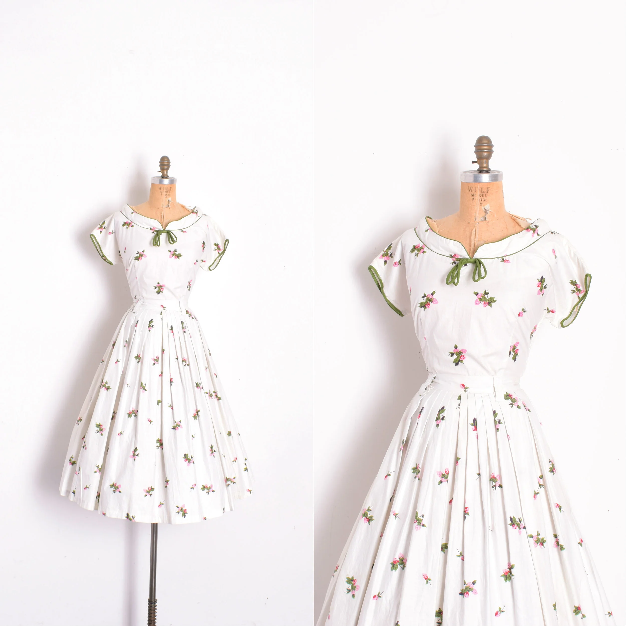 1950s Strawberry Print Skirt and Top Set-small