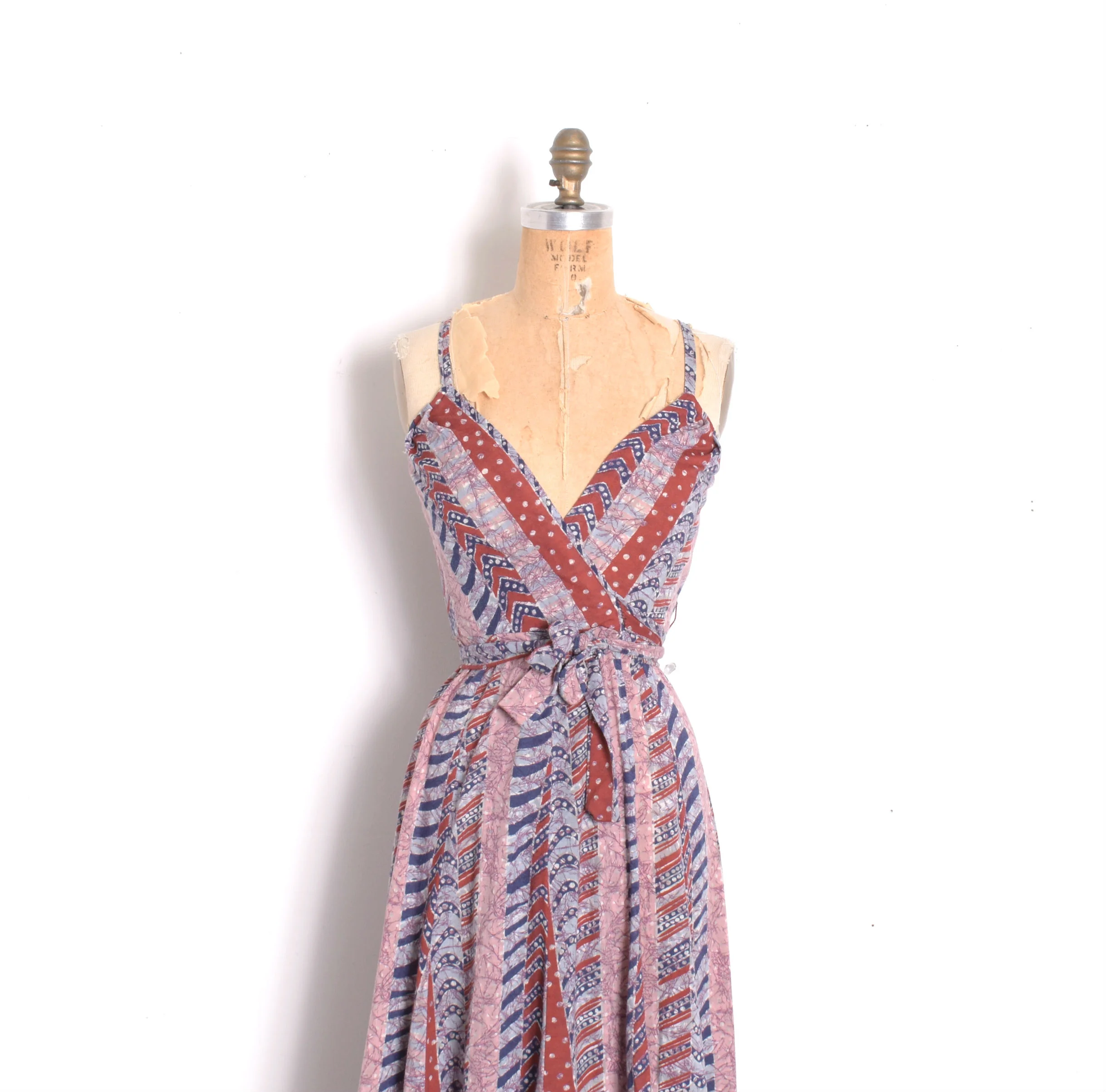 1970s Cotton Jersey Printed Wrap Dress-XS/S La Poubelle Vintage 1970s Cotton Jersey Printed Wrap Dress-XS/S La Poubelle Vintage