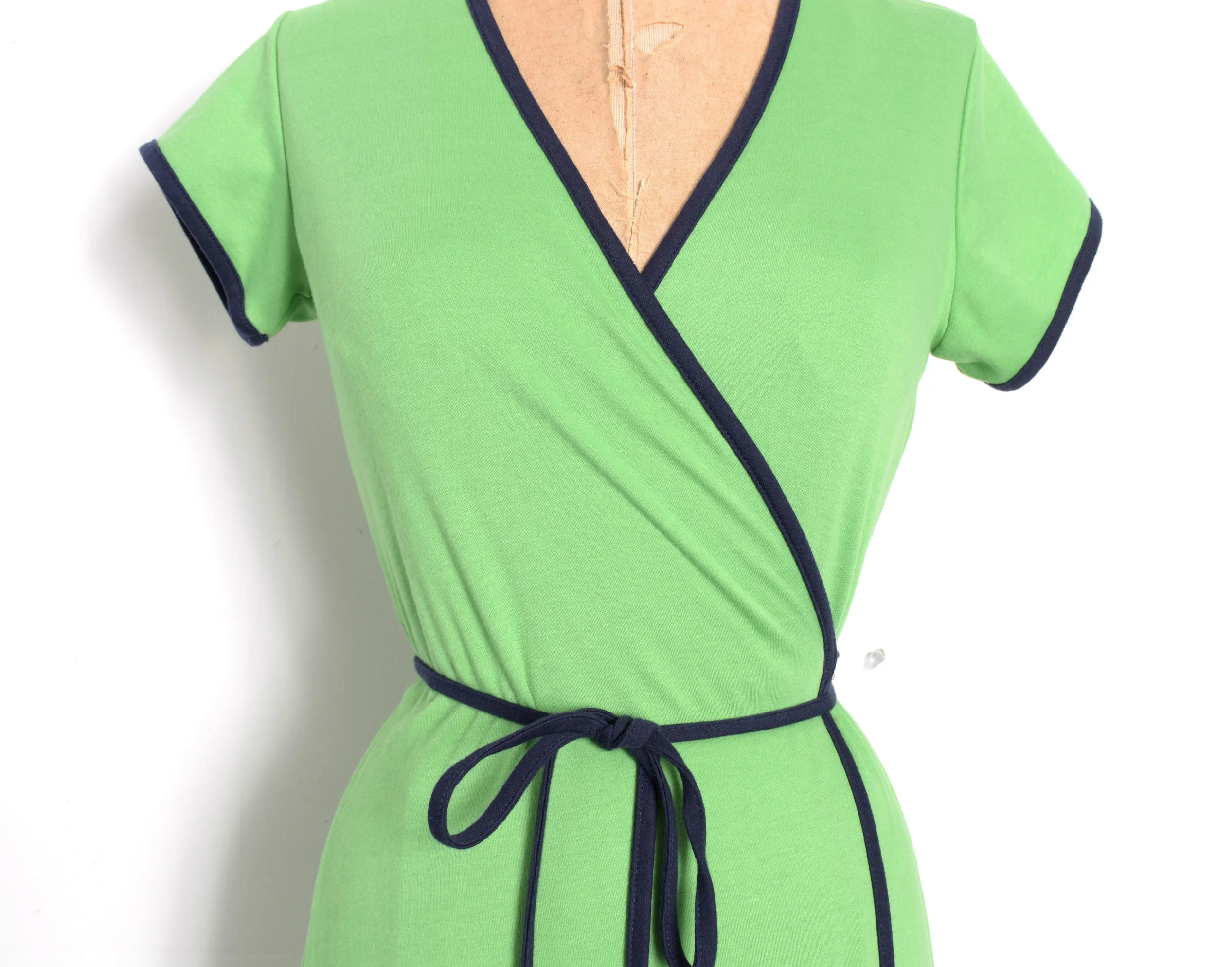 1970s Cotton Jersey Wrap Dress-S/M  La Poubelle Vintage