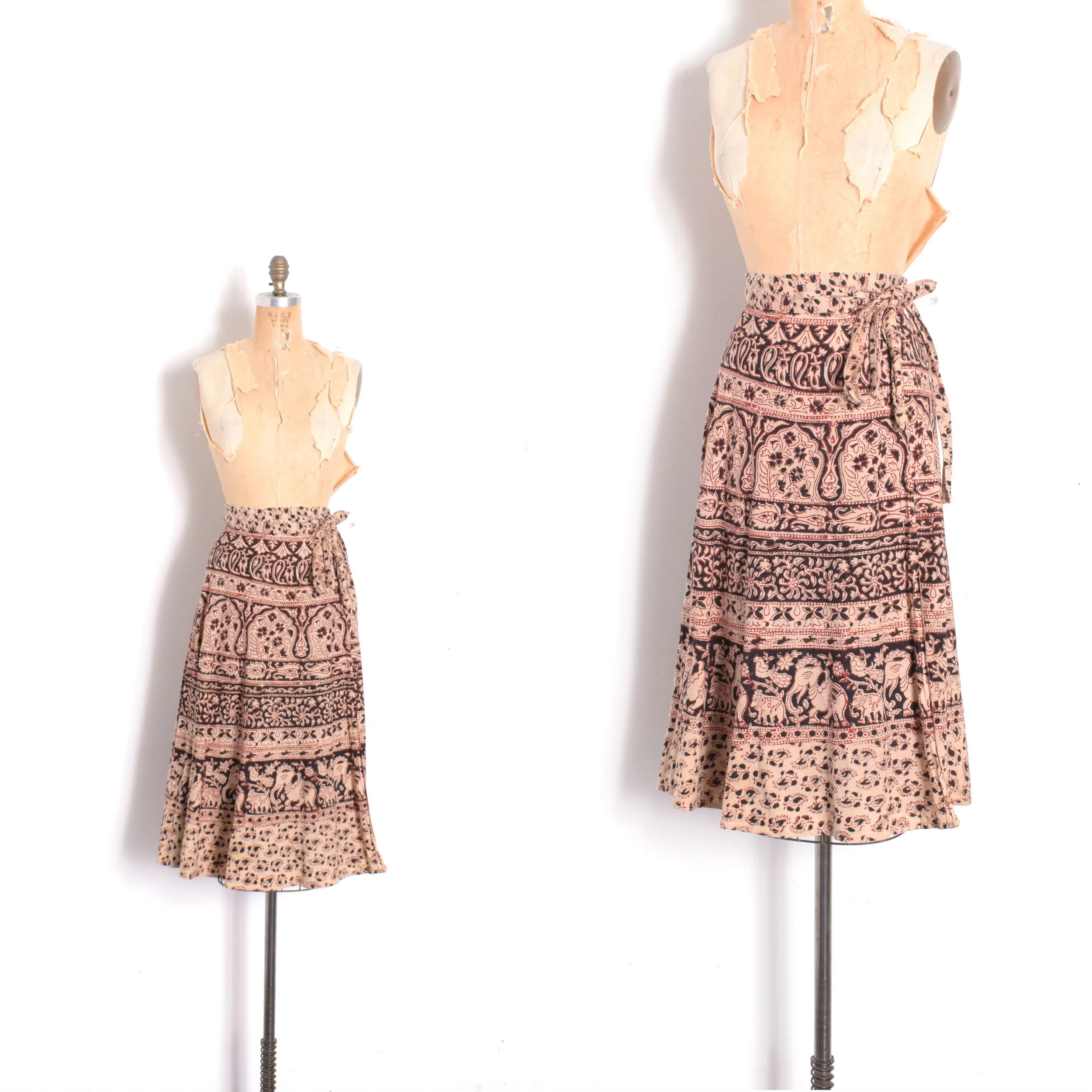 1970s Indian Cotton Wrap Skirt-S/M/L