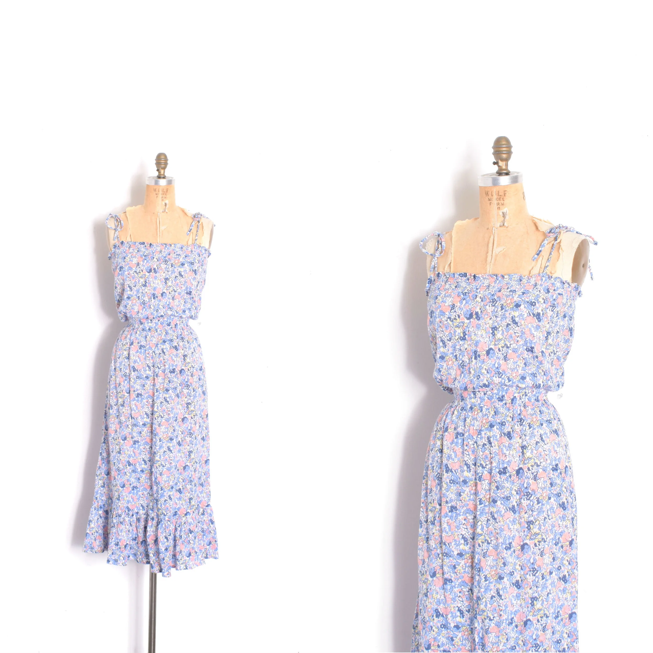 1970s Cotton Gauze Floral Sundress-medium
