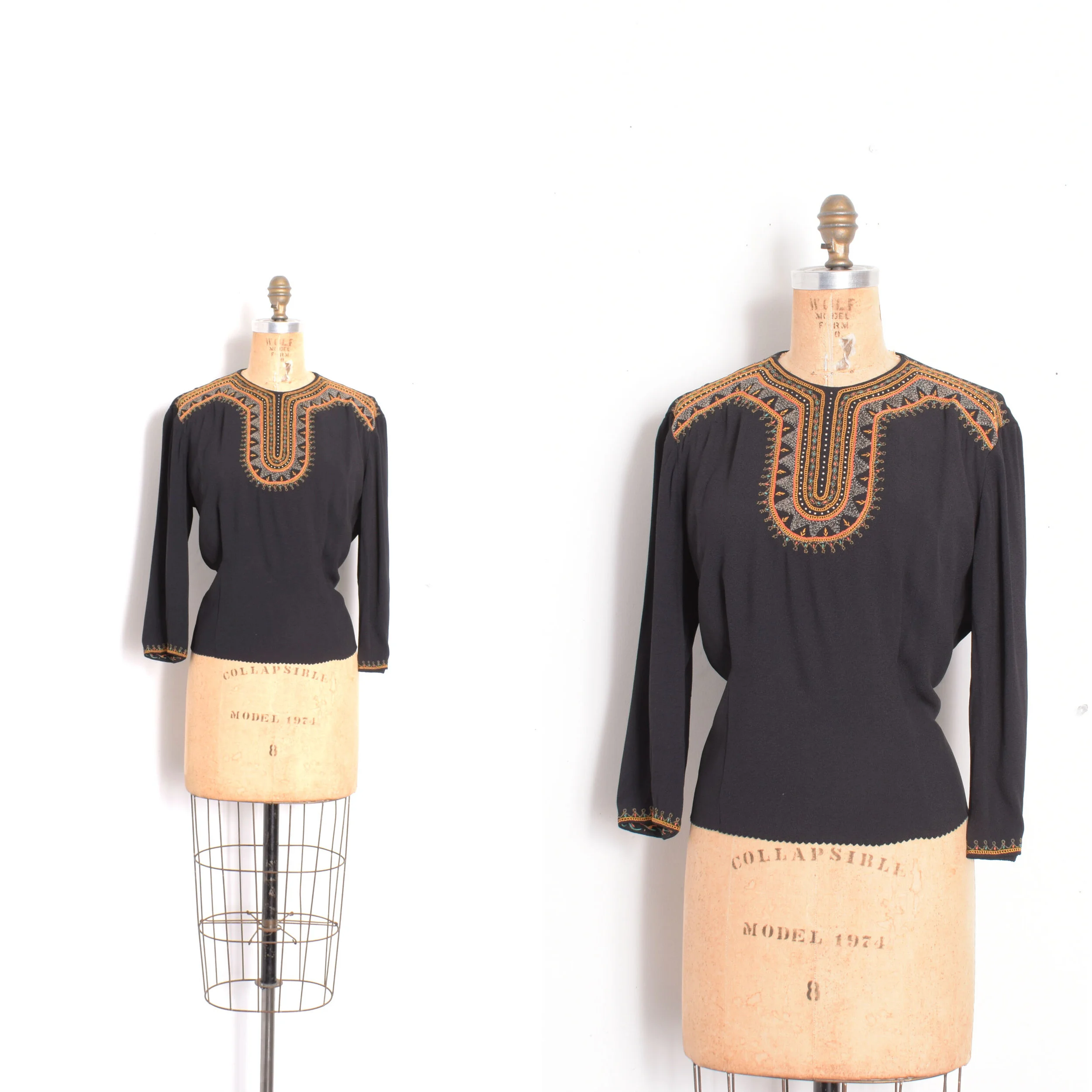 1940s Yemenite Embroidery Blouse-M/L