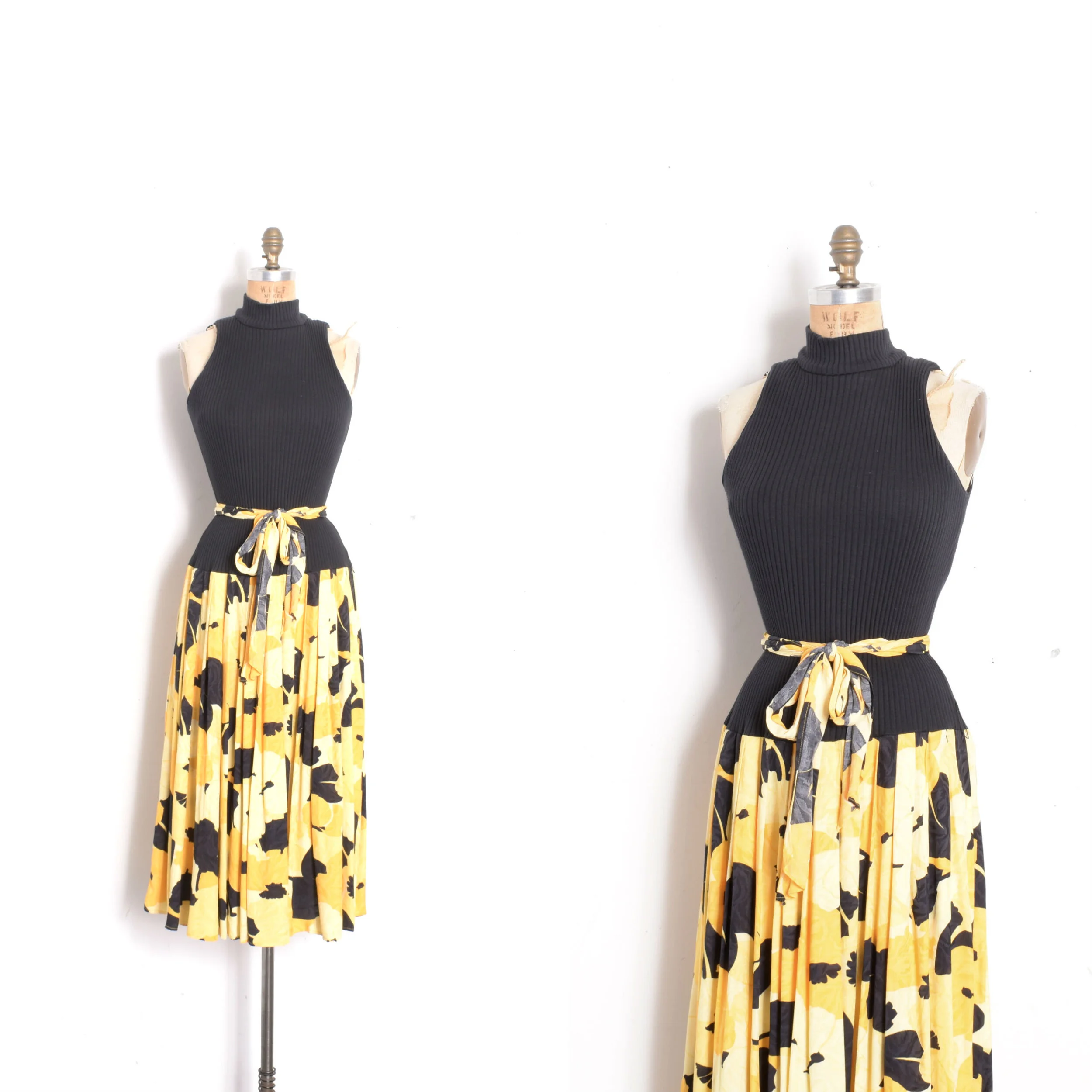 1980s Jackie Bernard for Eklektic Printed Rayon Dress-S/M