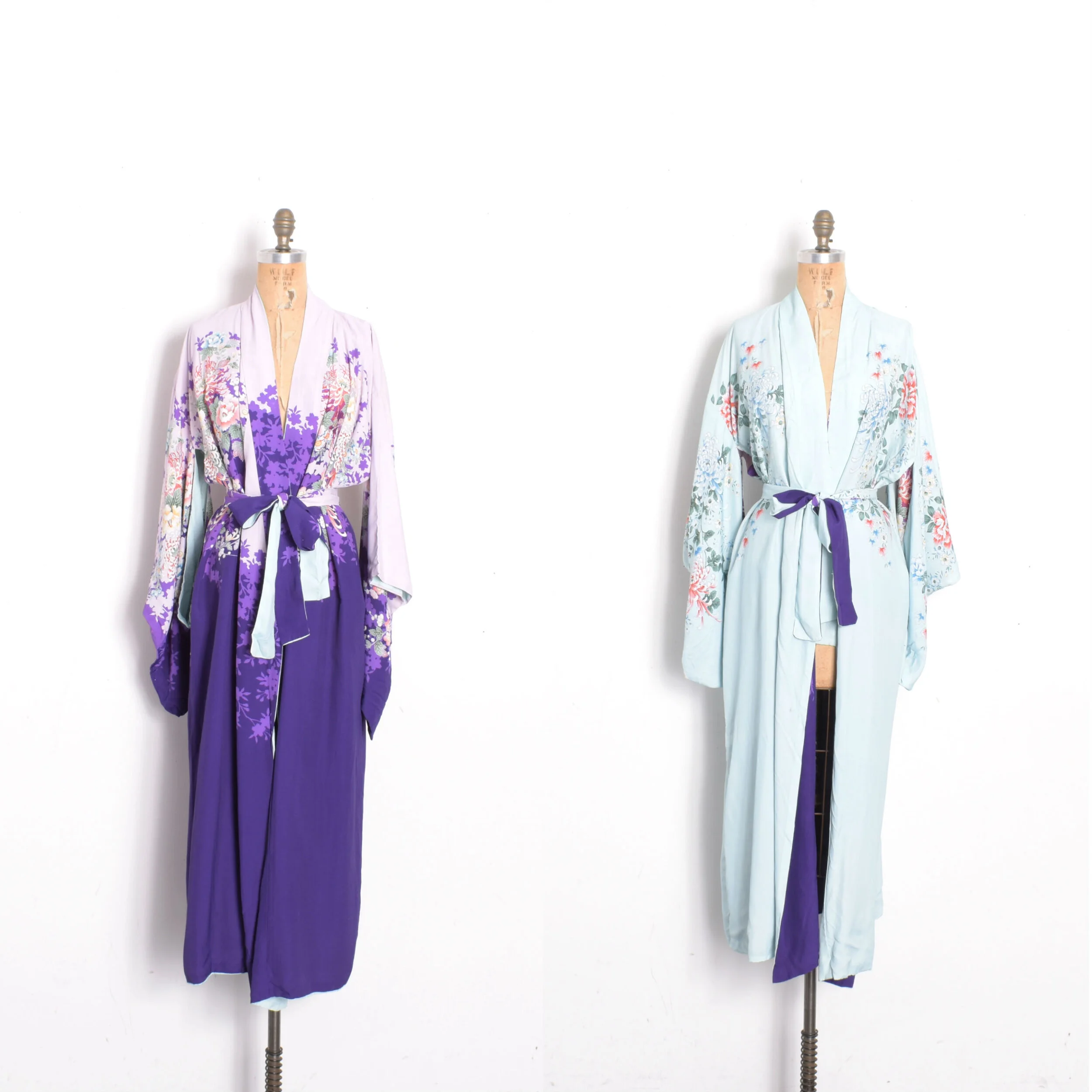 1930s Reversible Floral Rayon Kimono
