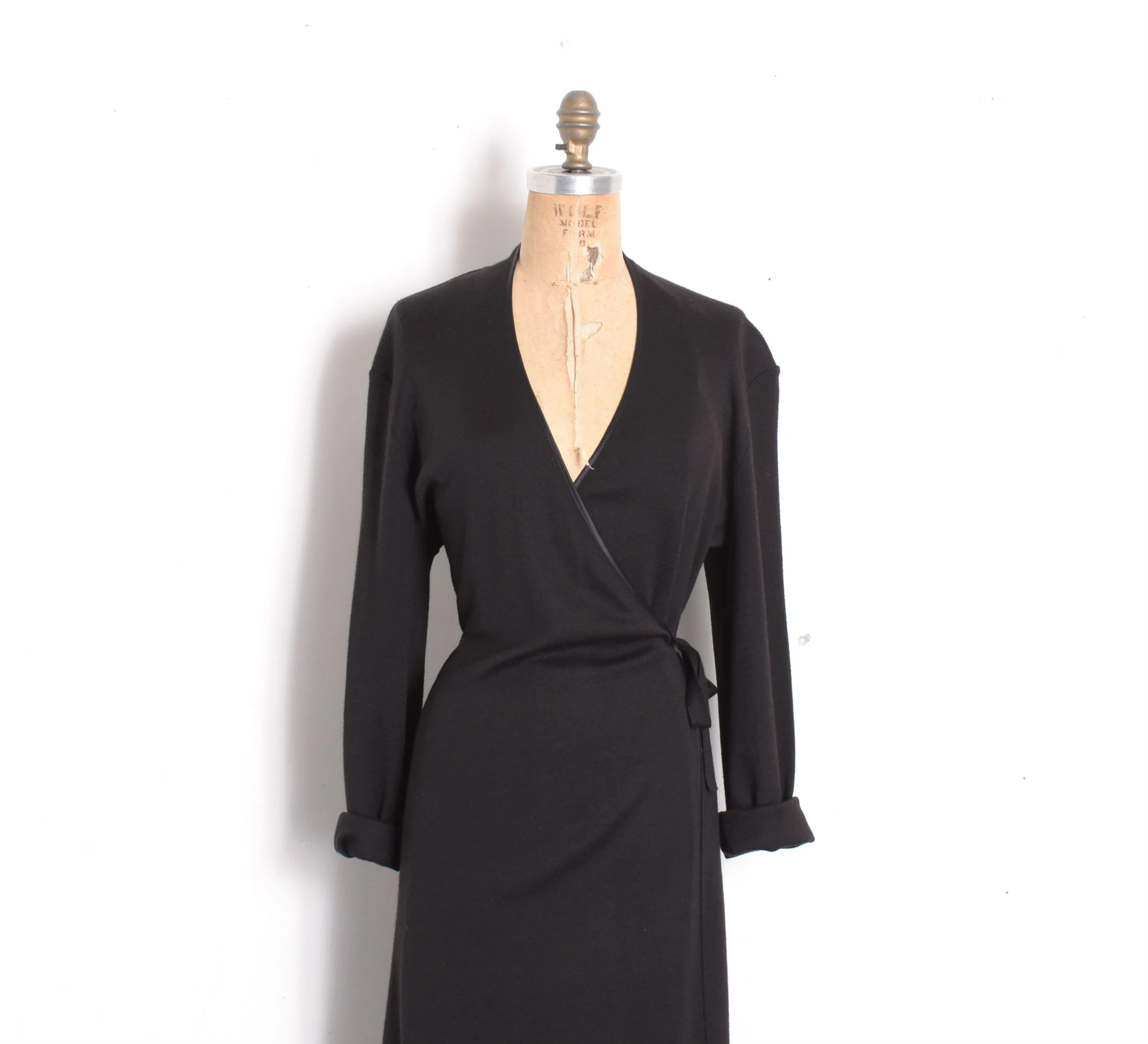 1980s black knit wrap dress3.jpg