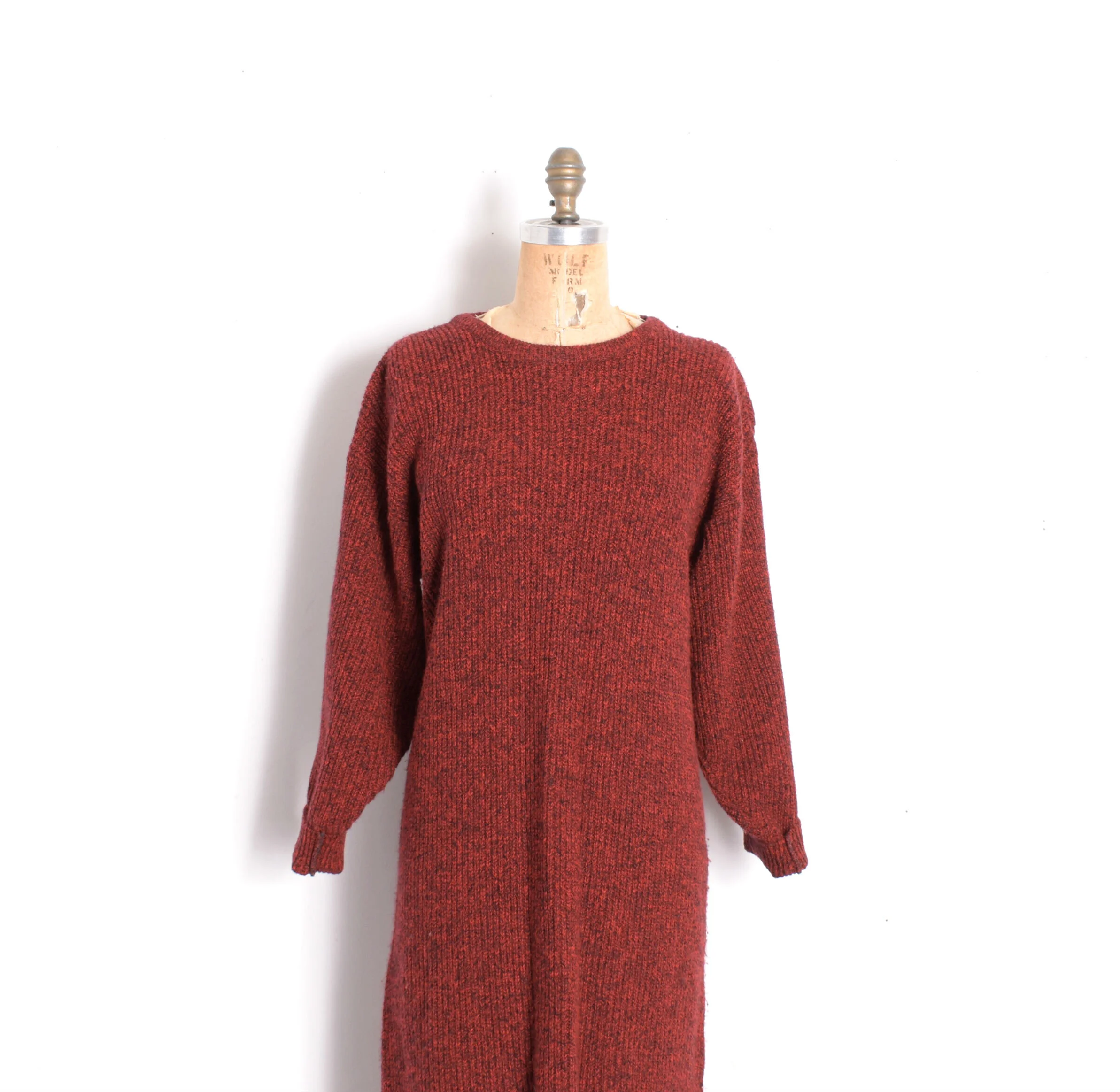1980s Slouchy Marbled Sweater Dress-S/M/L — La Poubelle Vintage
