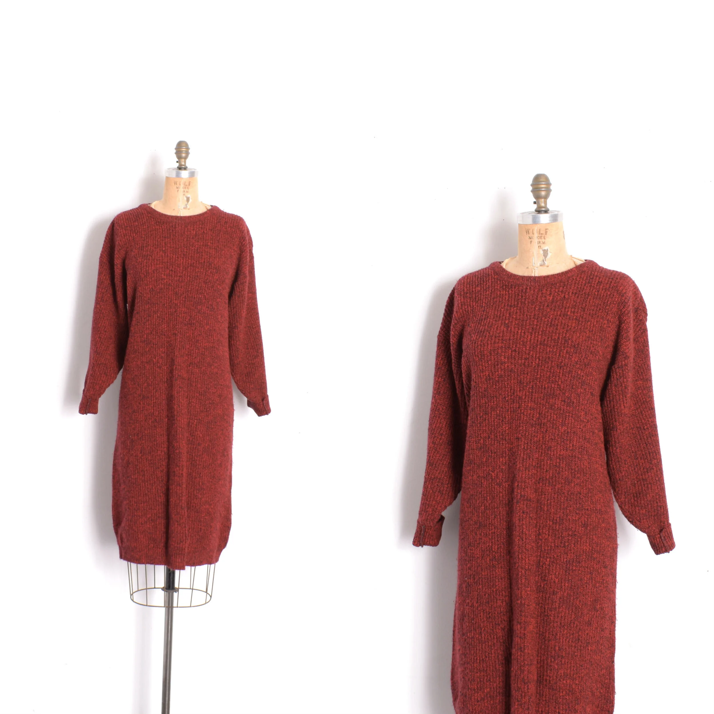 1980s Slouchy Marbled Sweater Dress-S/M/L