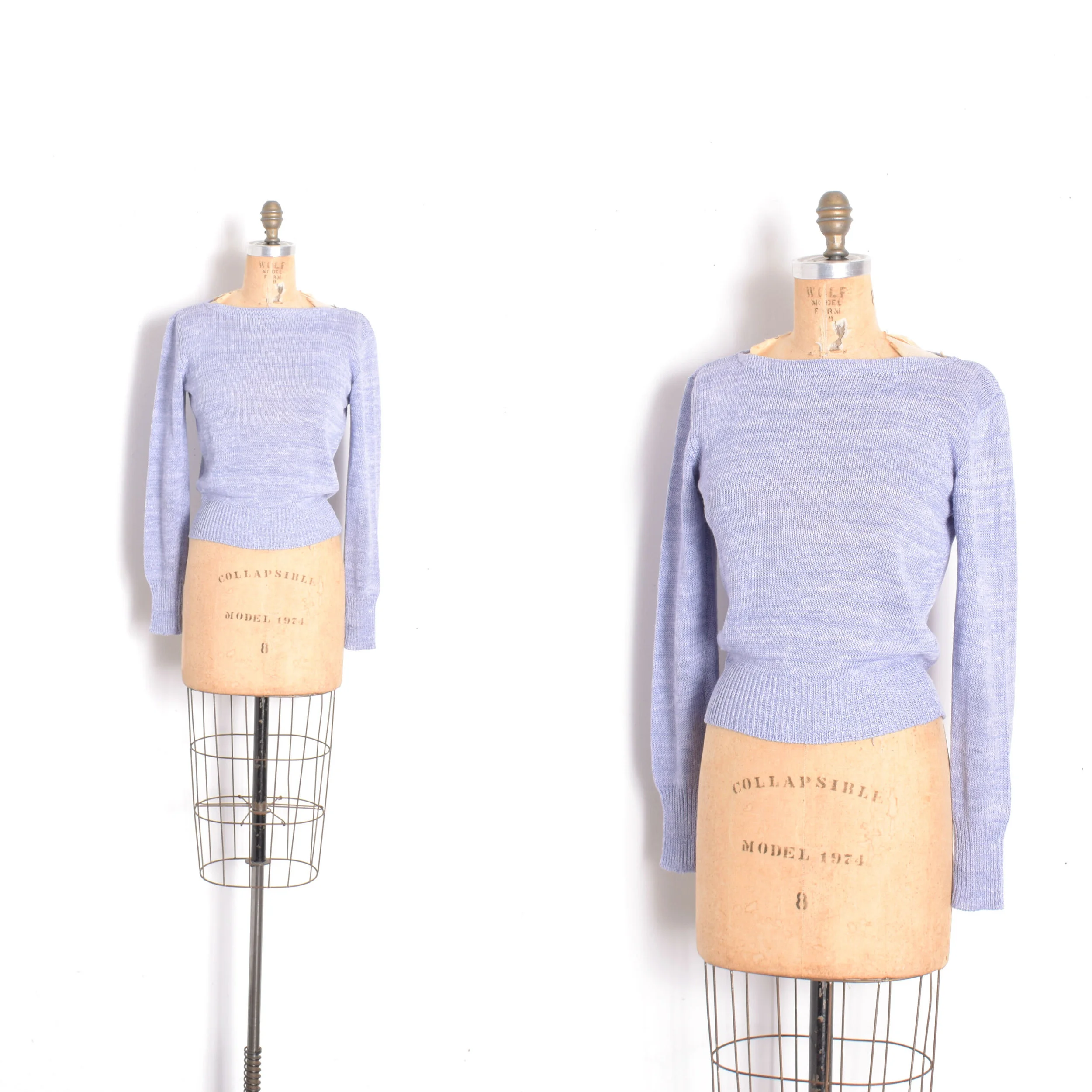 1980s Periwinkle Knit Sweater-small