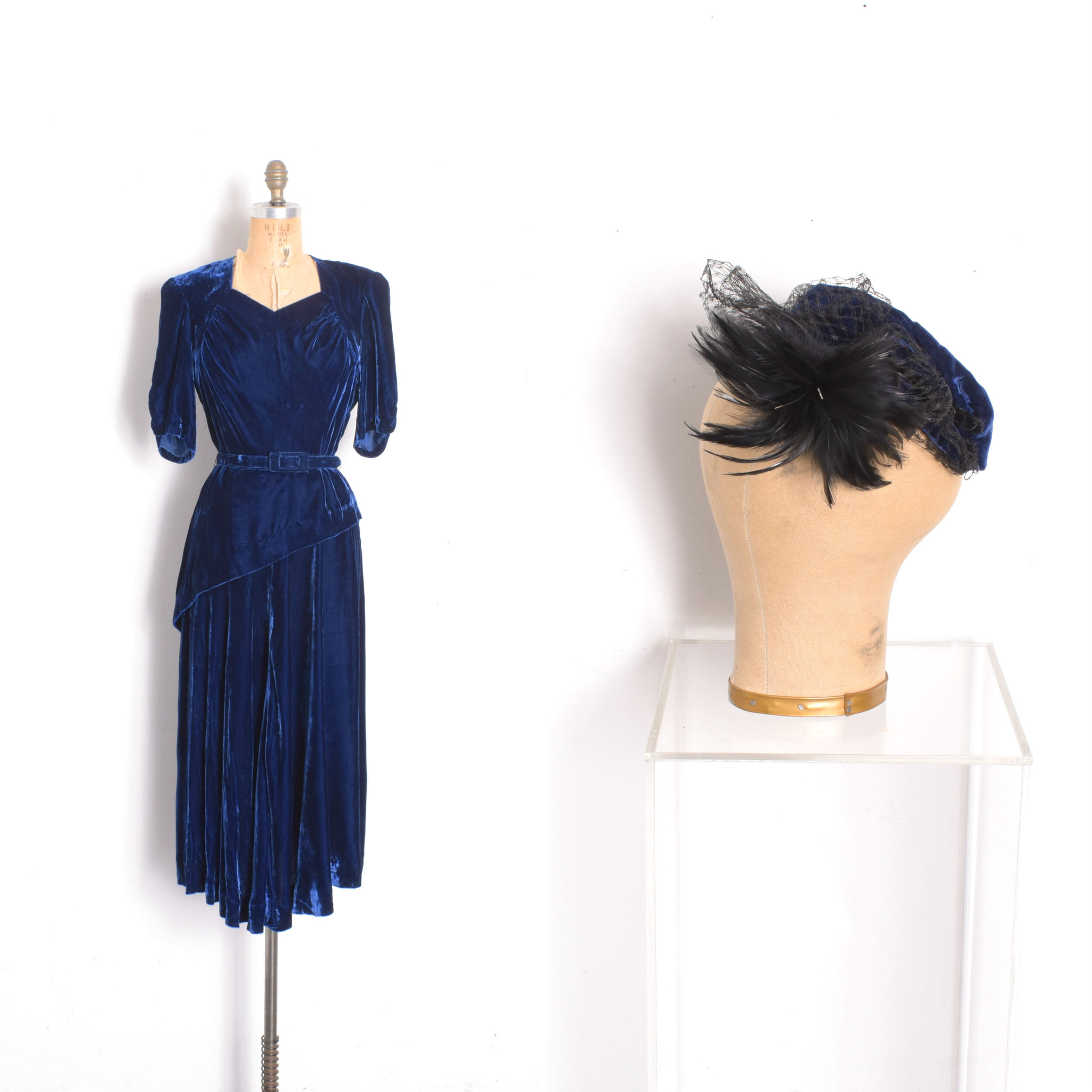sapphire blue velvet dress
