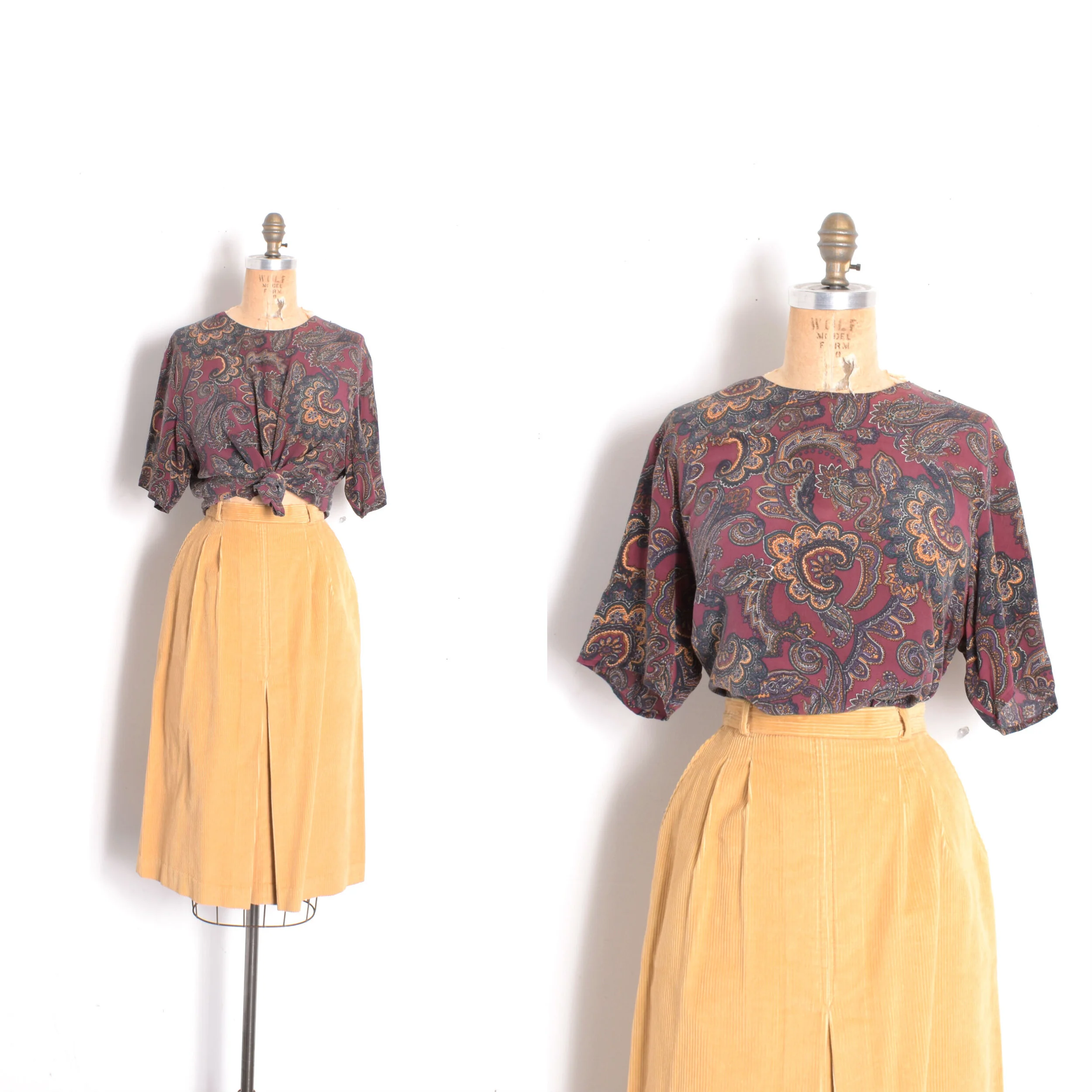 1980s Paisley Silk Blouse-M/L