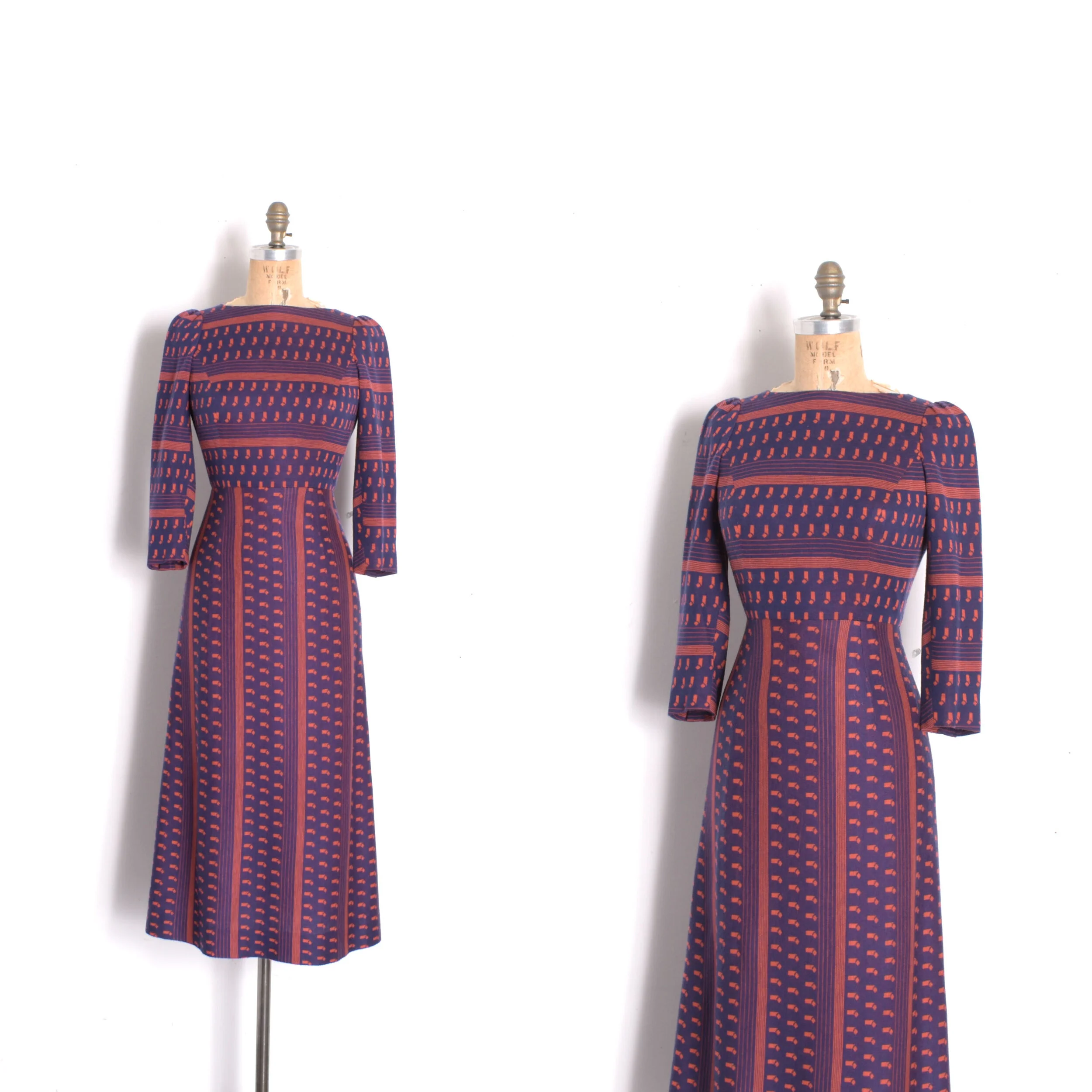 1960s Geometric Knit Dress-XS/S