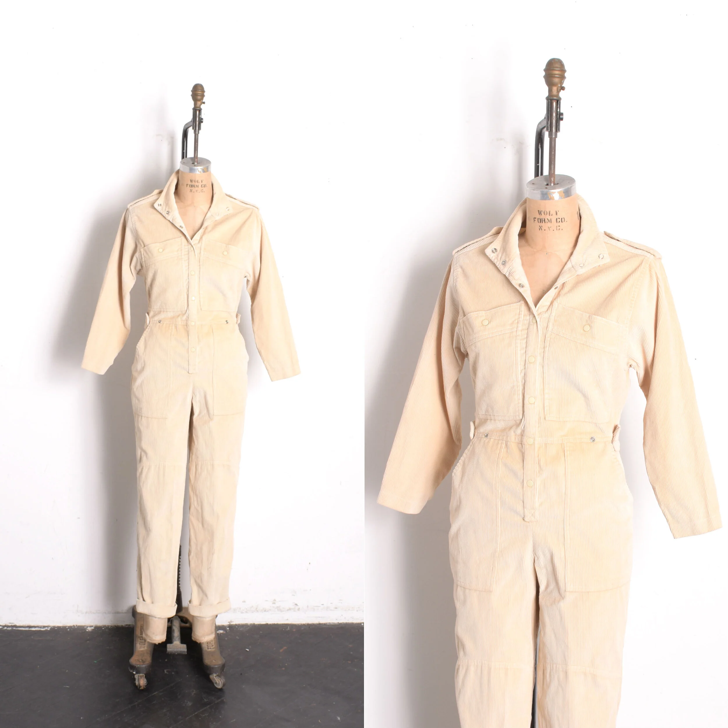 1970s Corduroy Flight Suit-small