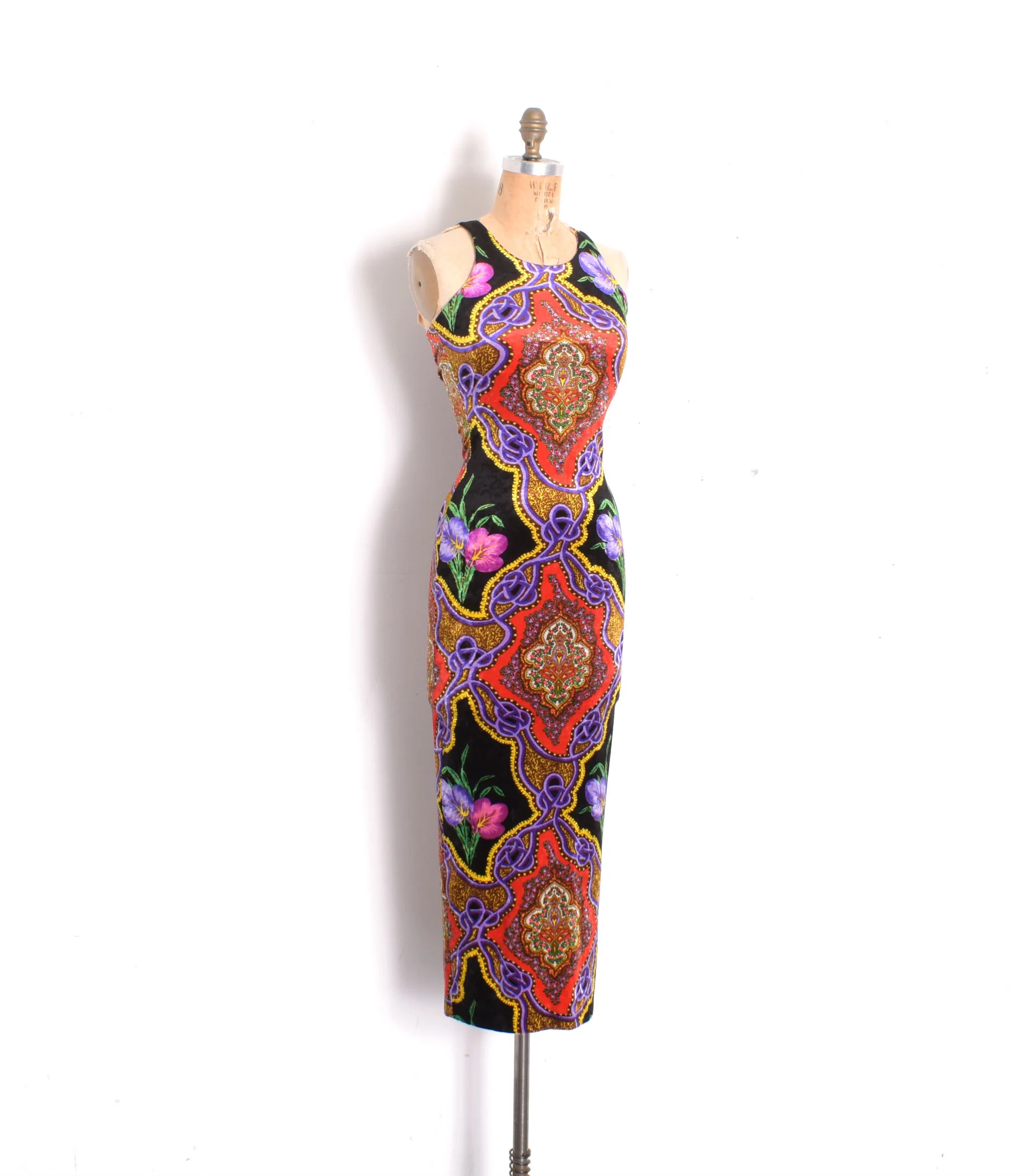 '90s Betsey Johnson Velvet Maxi Dess-XS  La Poubelle Vintage