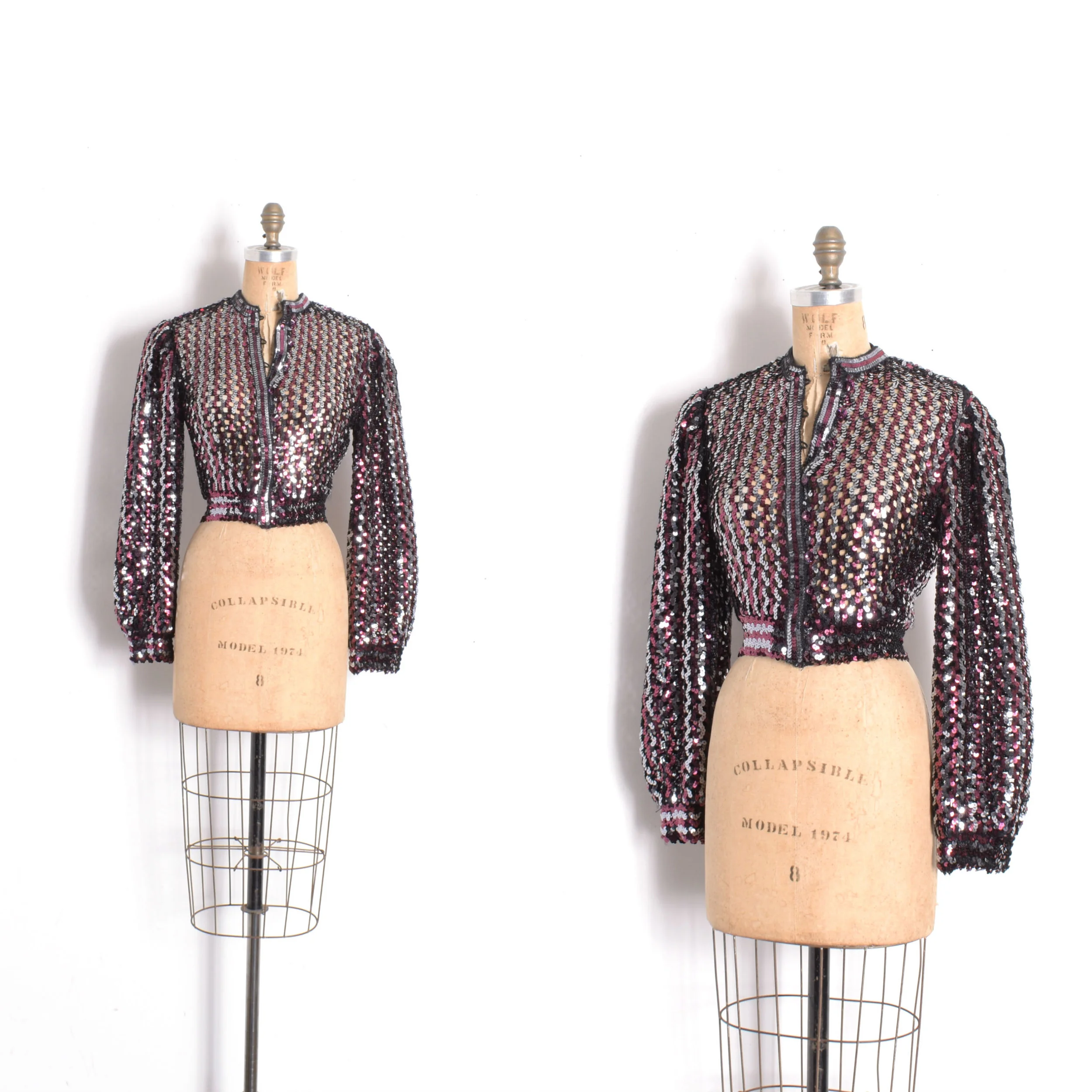 1970s Sequined Cropped Cardigan-S/M