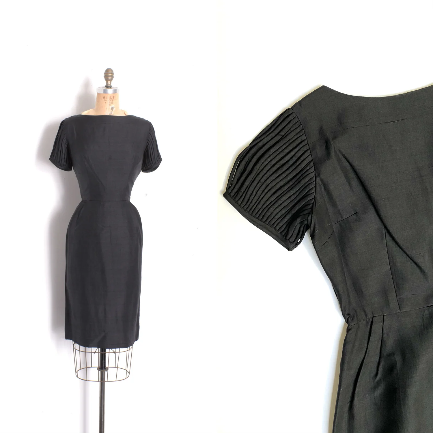1950s Rainbow Plaid Wool Dress-XS/S — La Poubelle Vintage