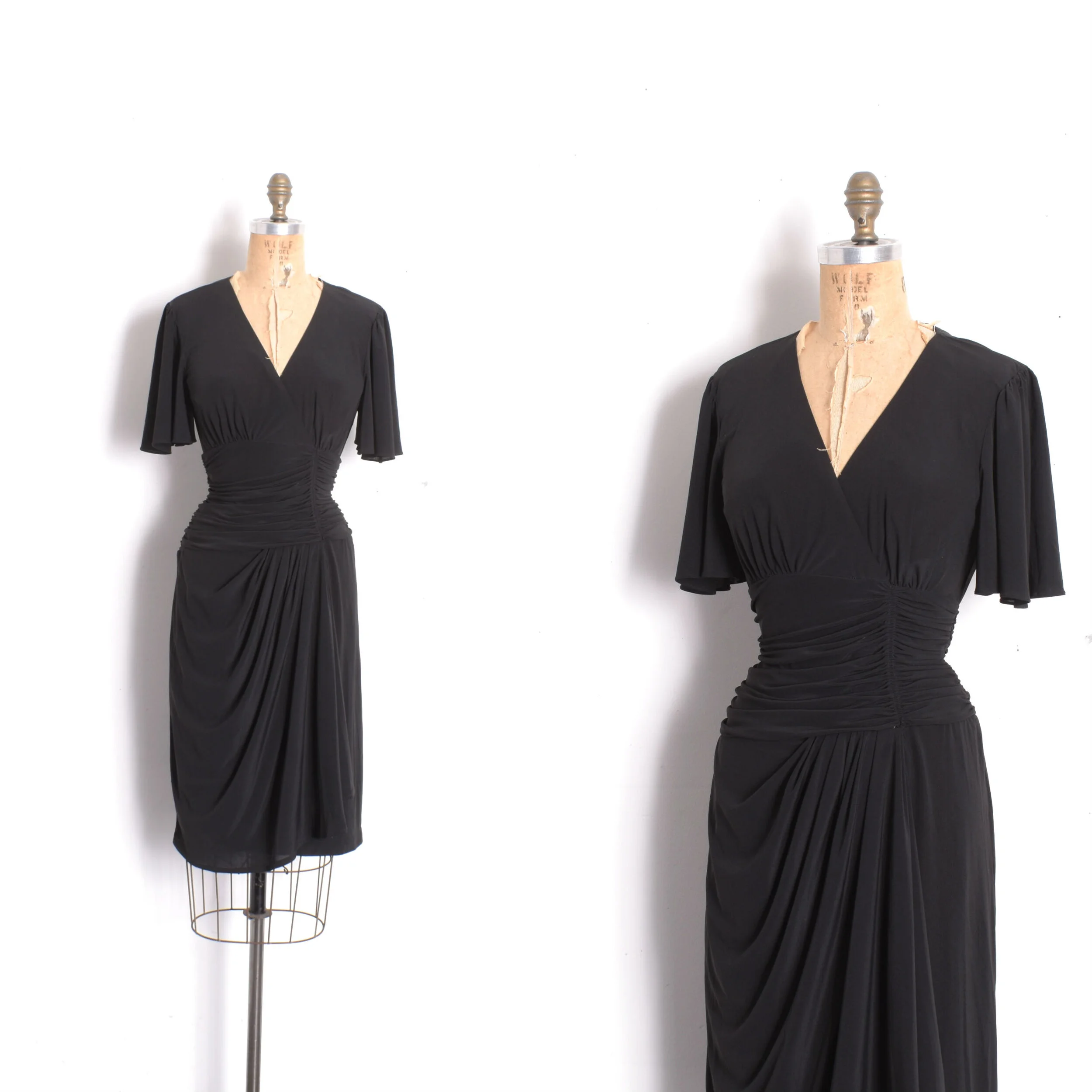 1970s Draped Jersey Dress-small