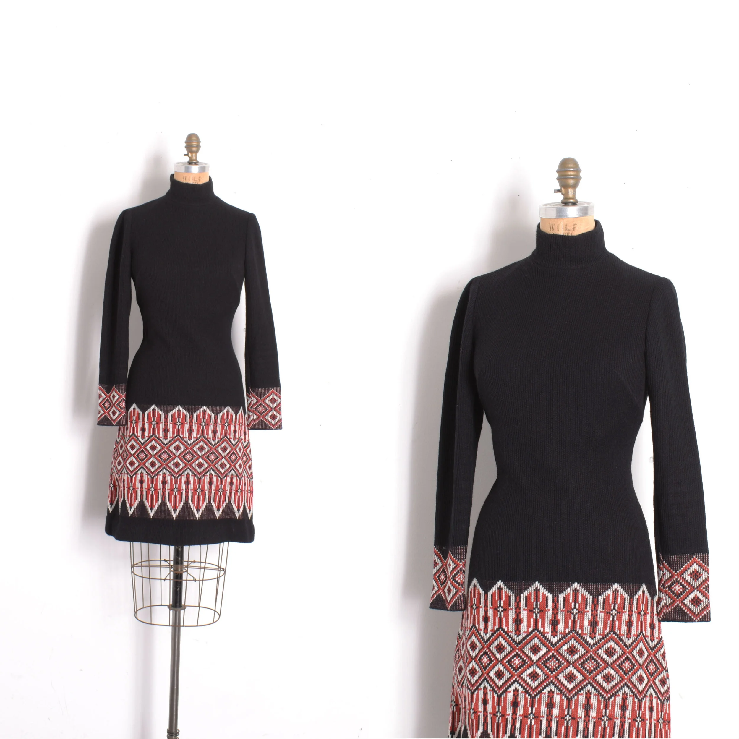 1970s Alpine Knit Dress-S/M
