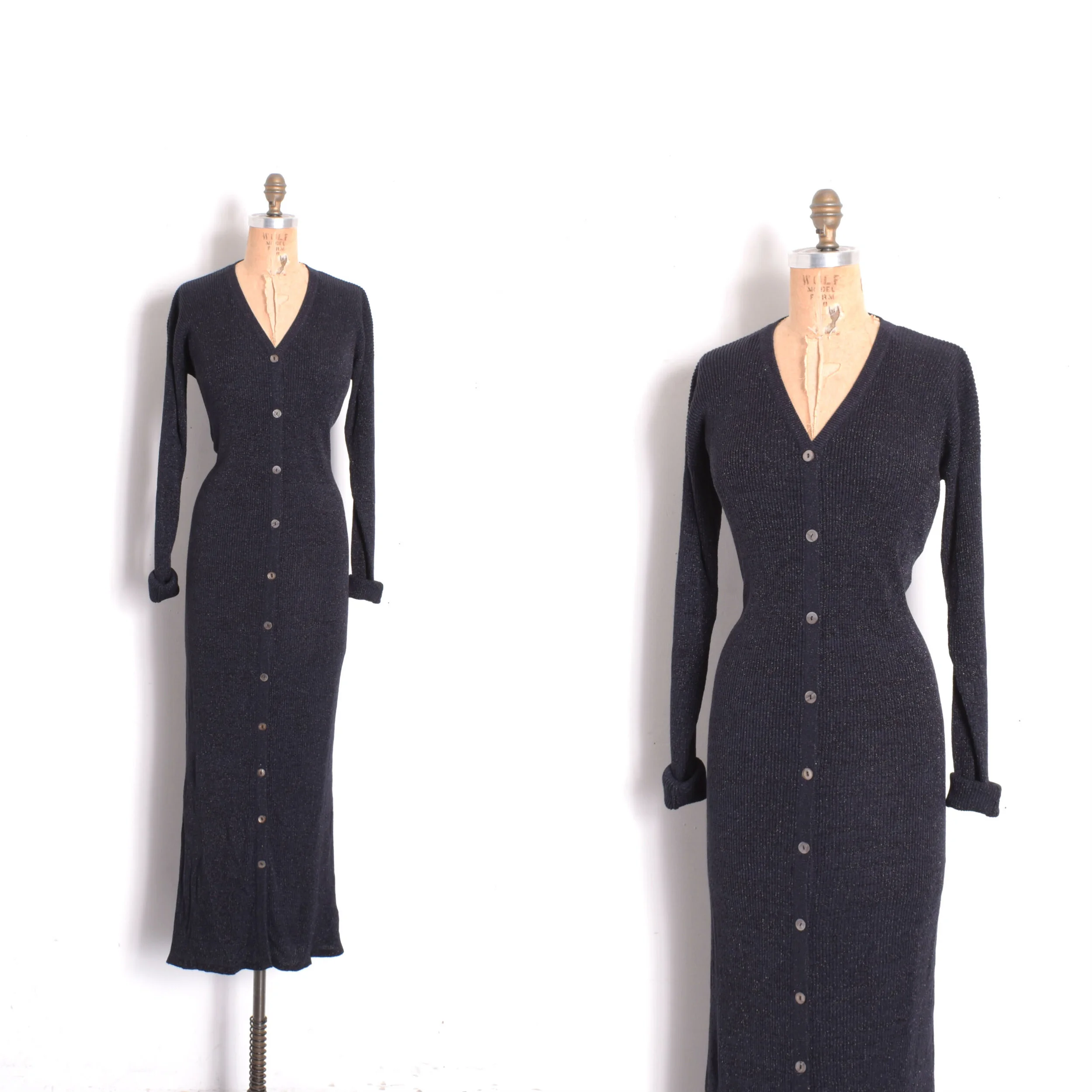 '90s Sparkly Knit Maxi Dress-S/M/L