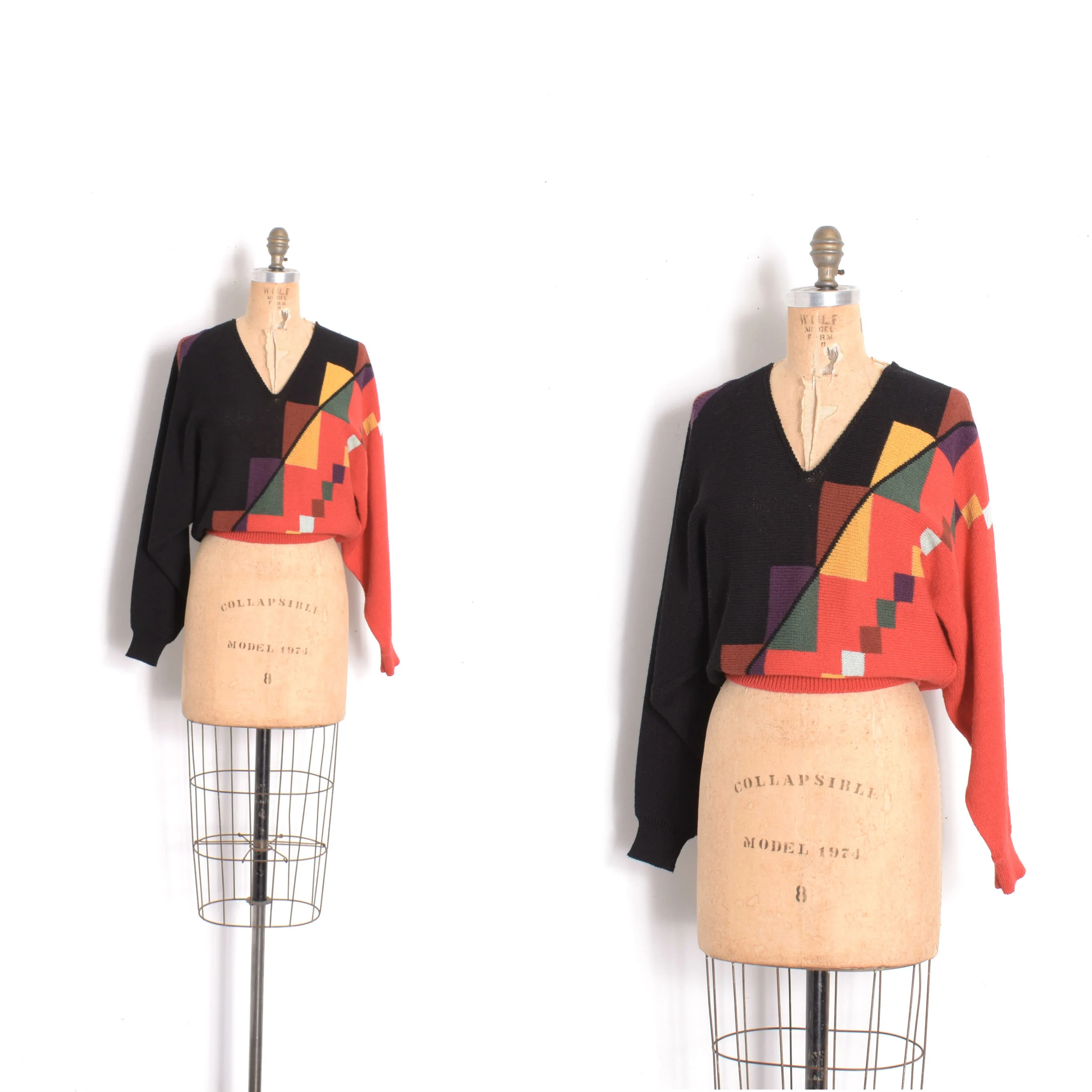 1980s Geometric Slouchy Sweater-medium