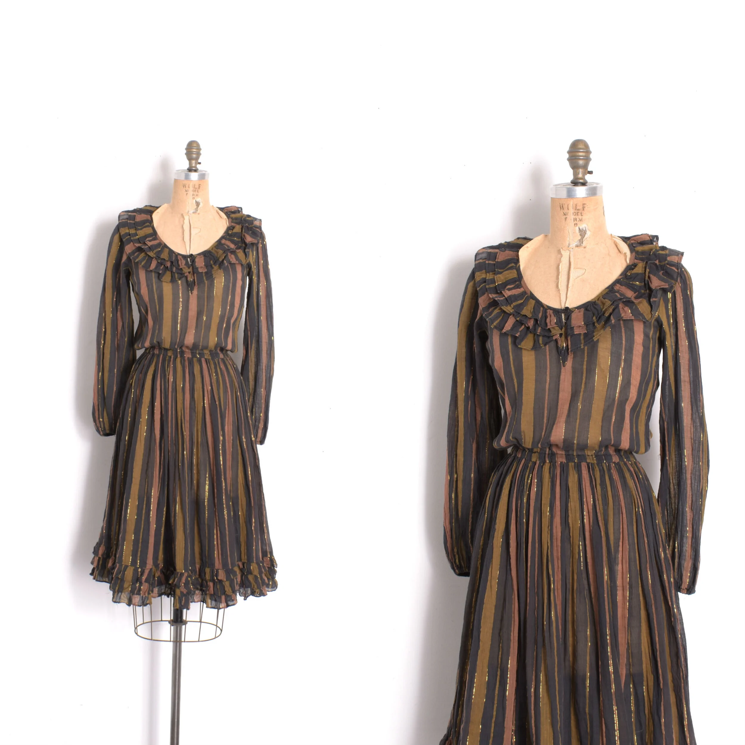 1970s Adini Indian Cotton Dress-S/M