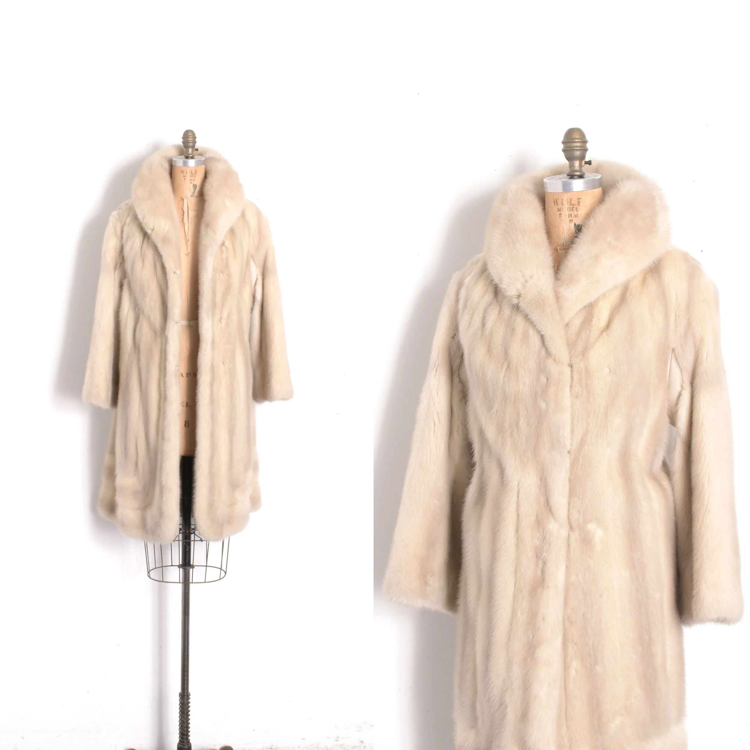 1960s Tan Mink Fur Coat-S/M