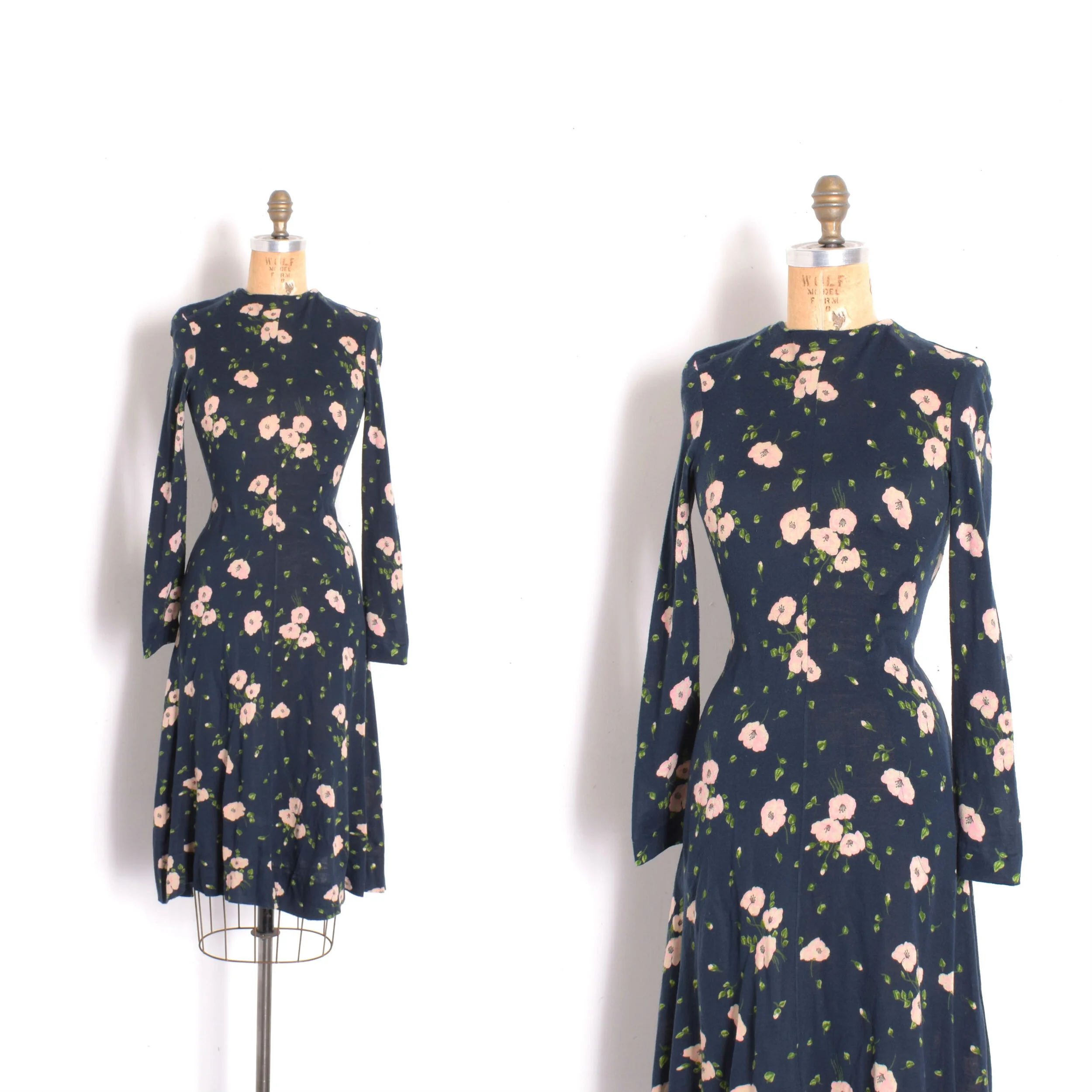 1970s Diane von Furstenberg Floral Jersey Dress-XS/S