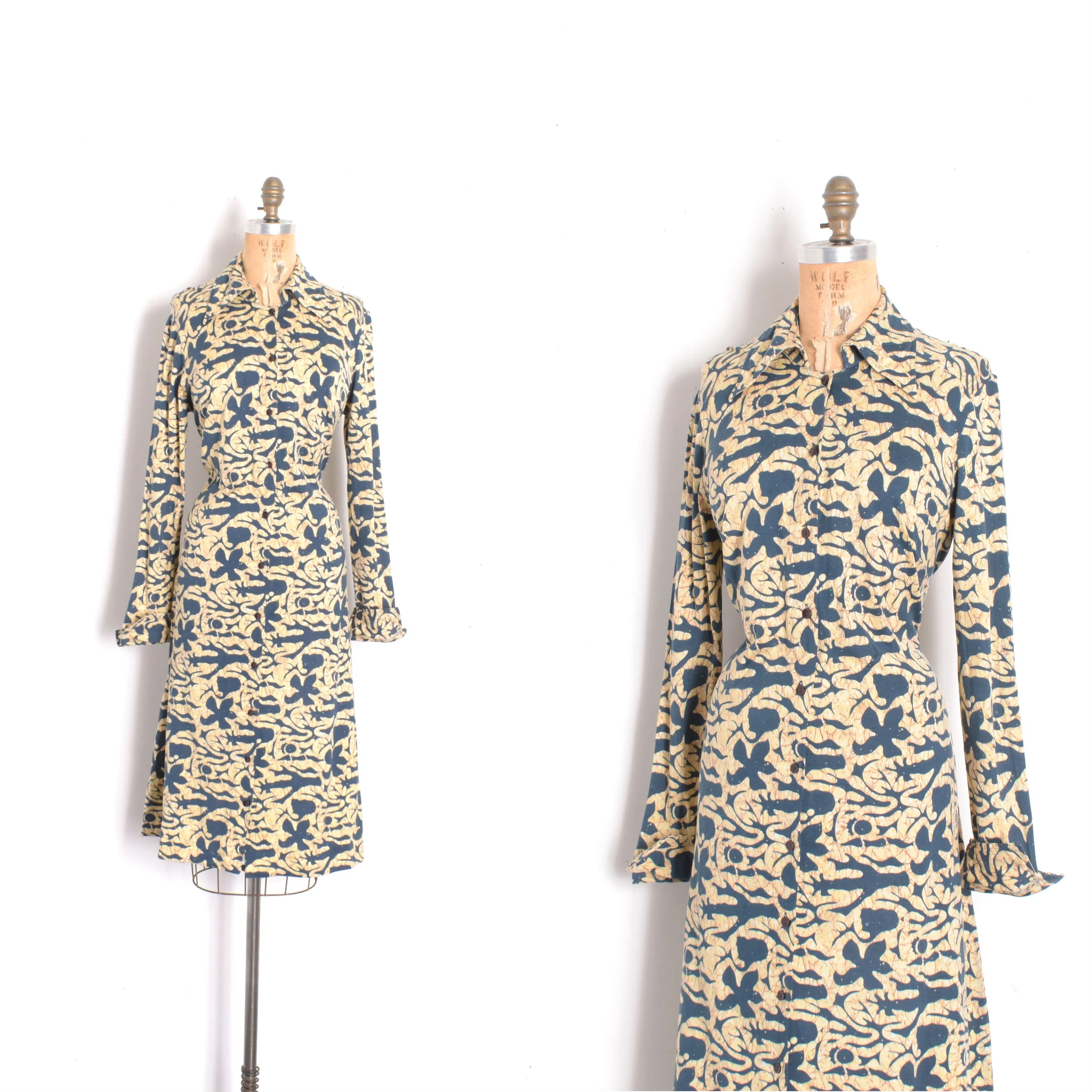 1970s Diane von Furstenberg Printed Jersey Shirtdress-large