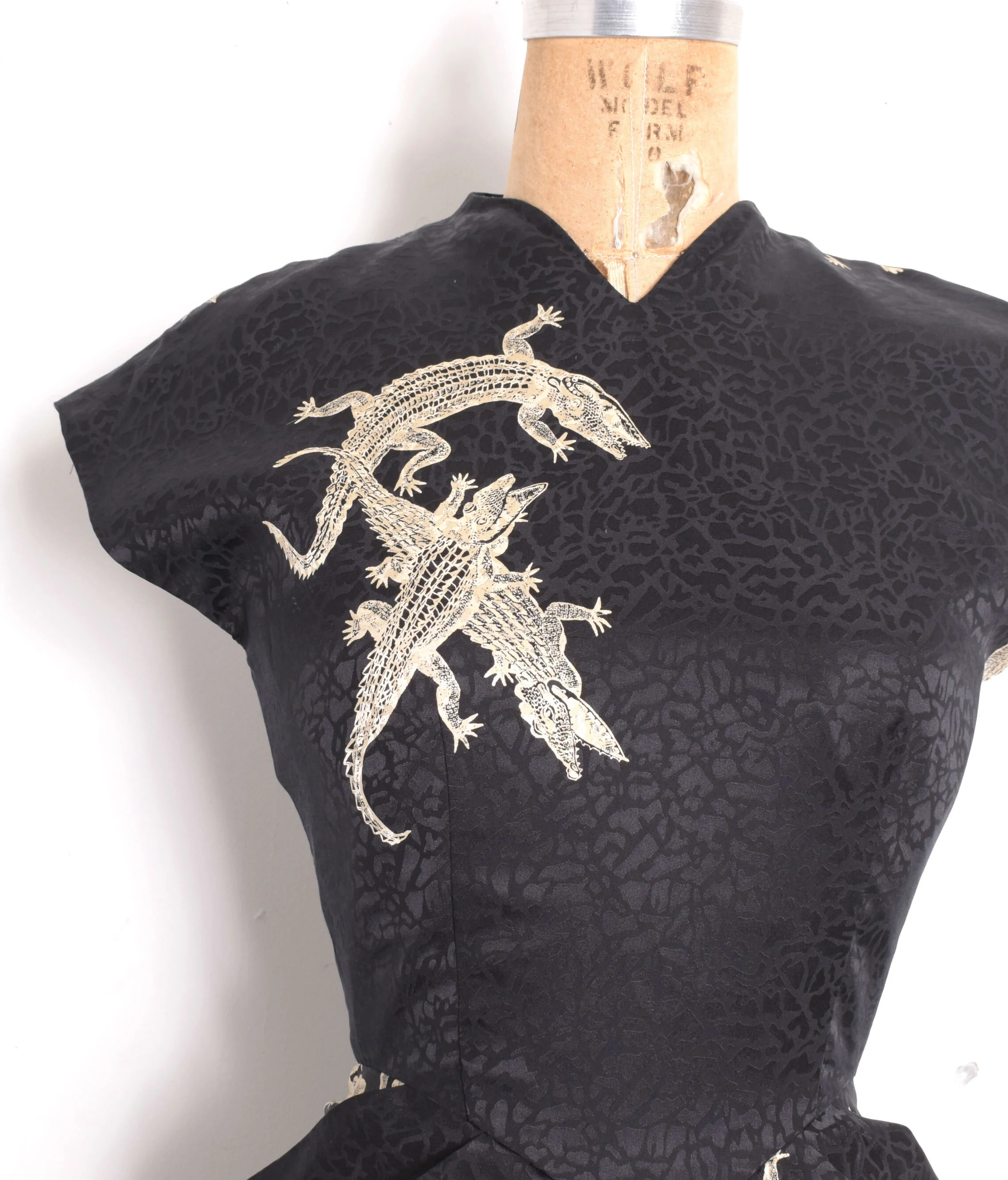 1980s Nicole Miller Crocodile Dress-XS  La Poubelle Vintage