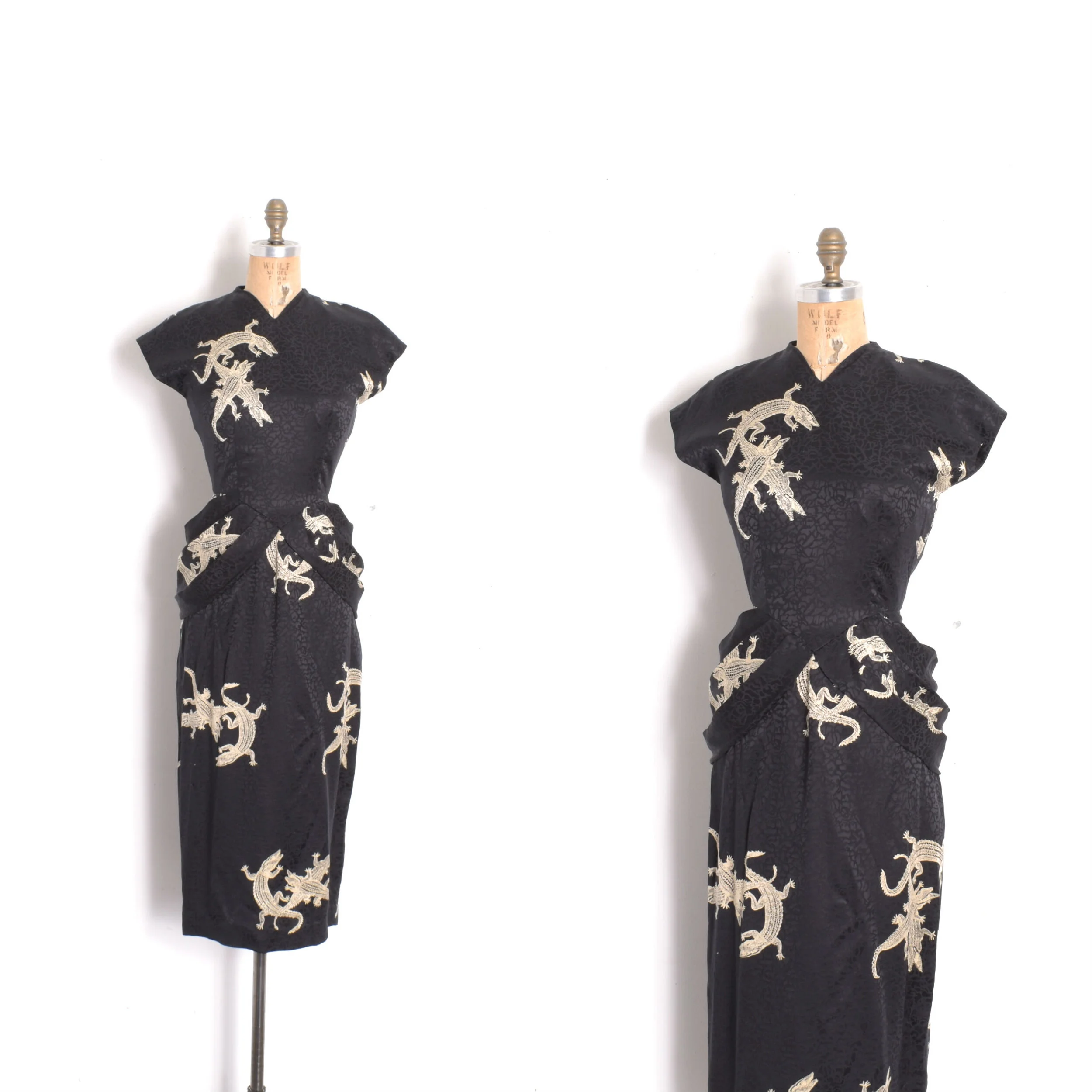 1980s Nicole Miller Crocodile Dress-XS