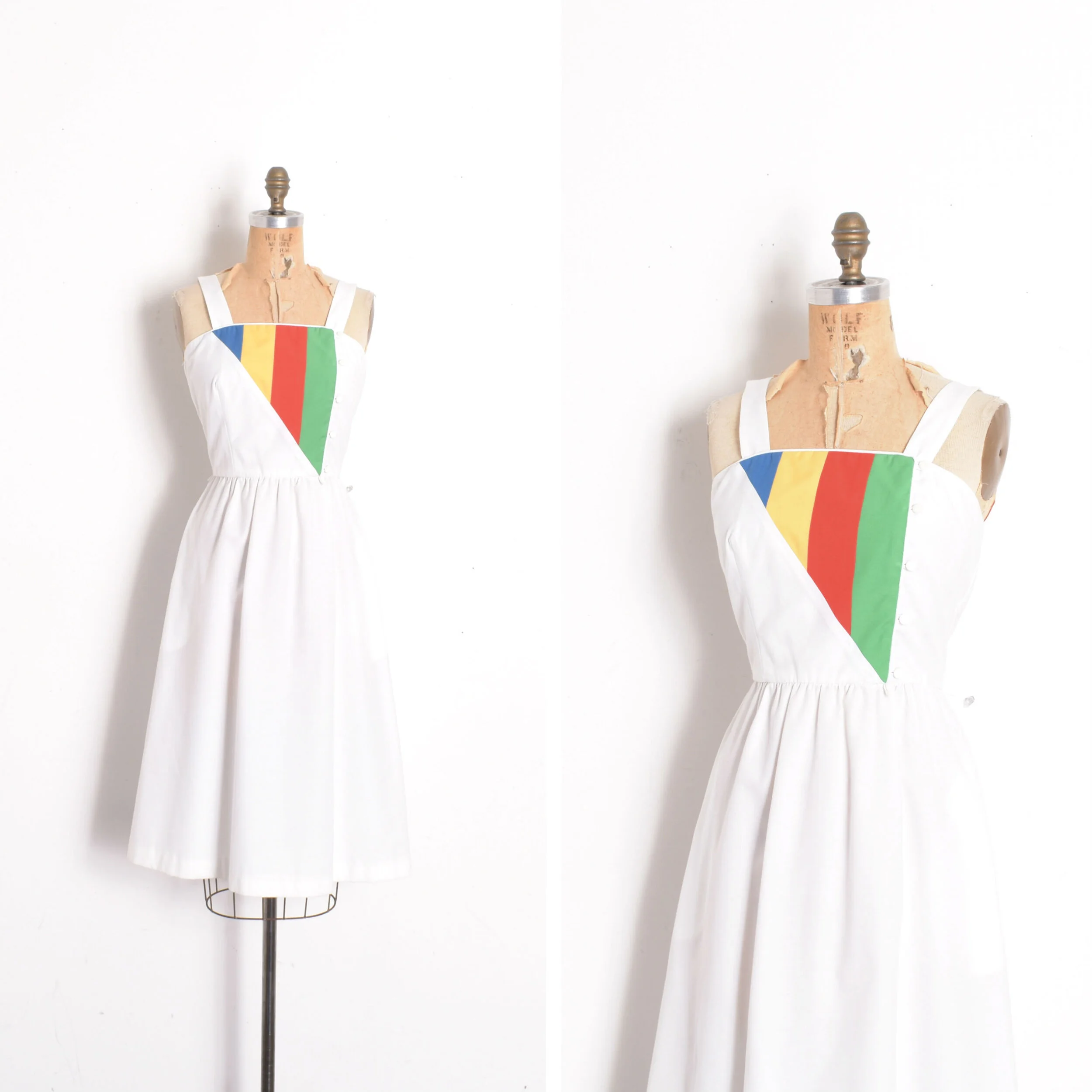 1970s Rainbow Stripe Sundress-XS/S