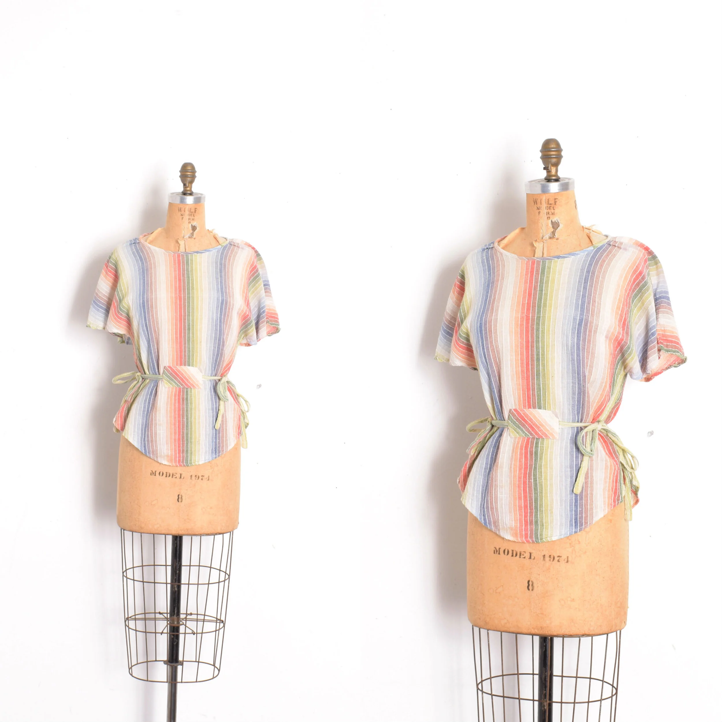 1970s Rainbow Indian Cotton Blouse-small