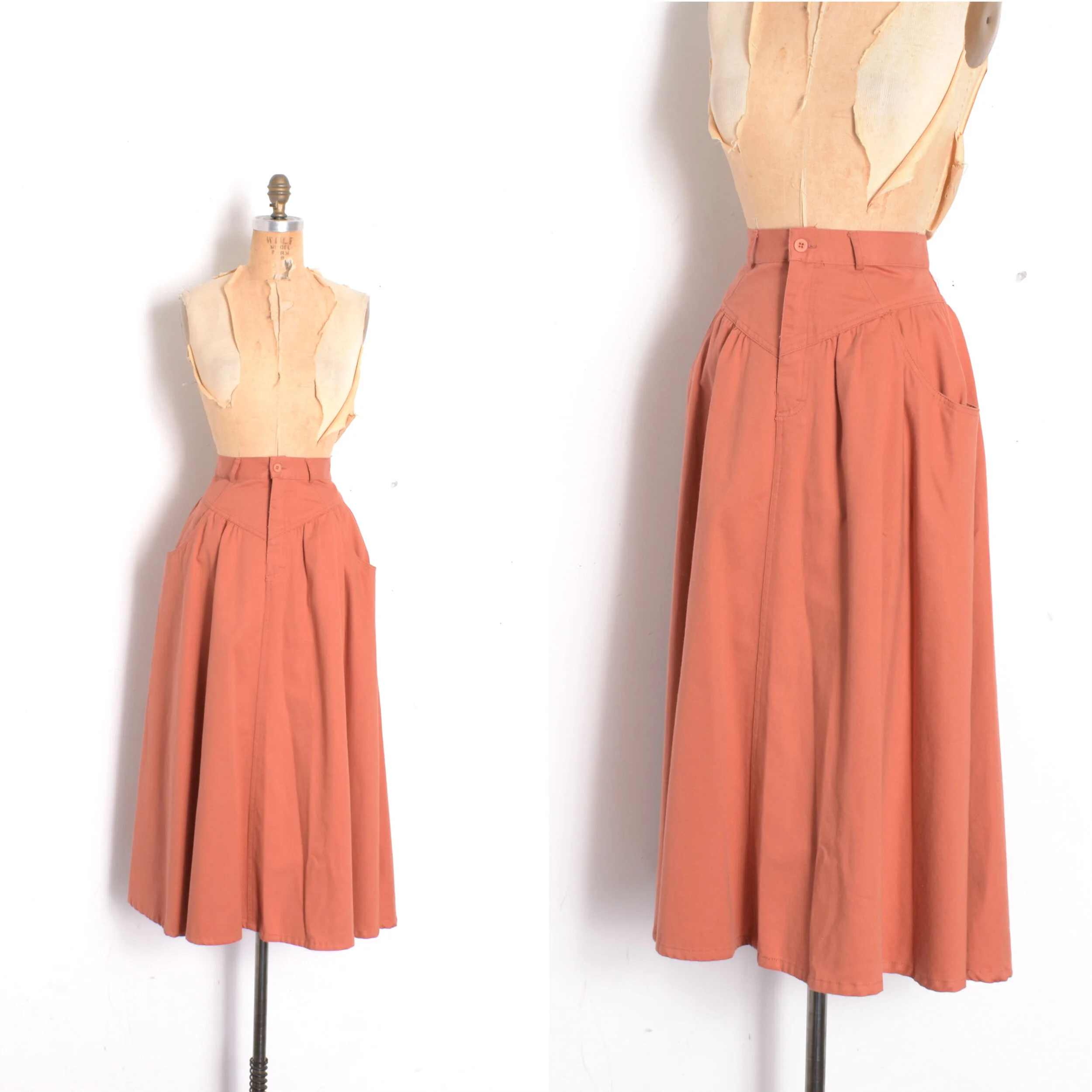 1980s Calvin Klein Terracotta Skirt-medium