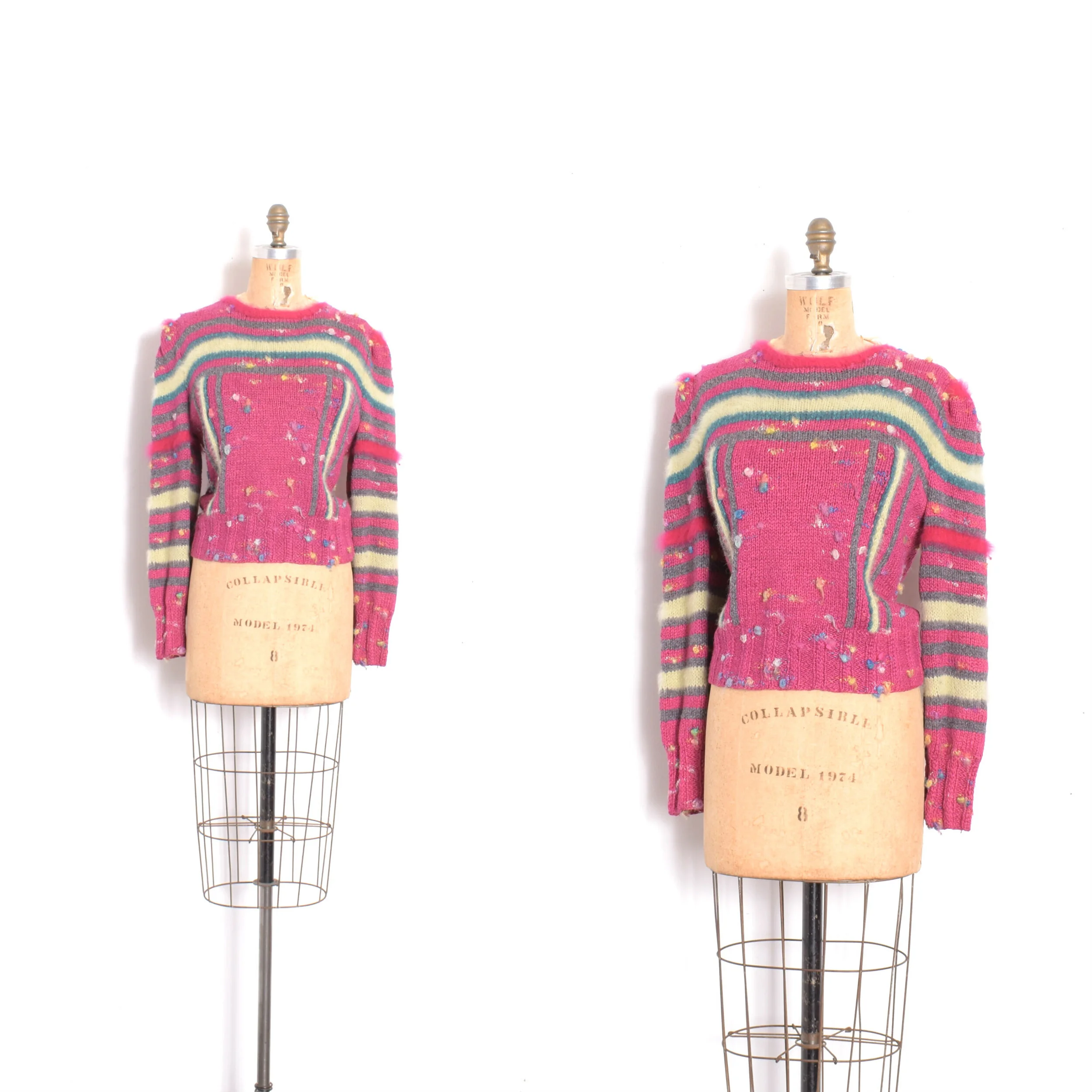 1980s Pink Fiber Art Knit Sweater-medium