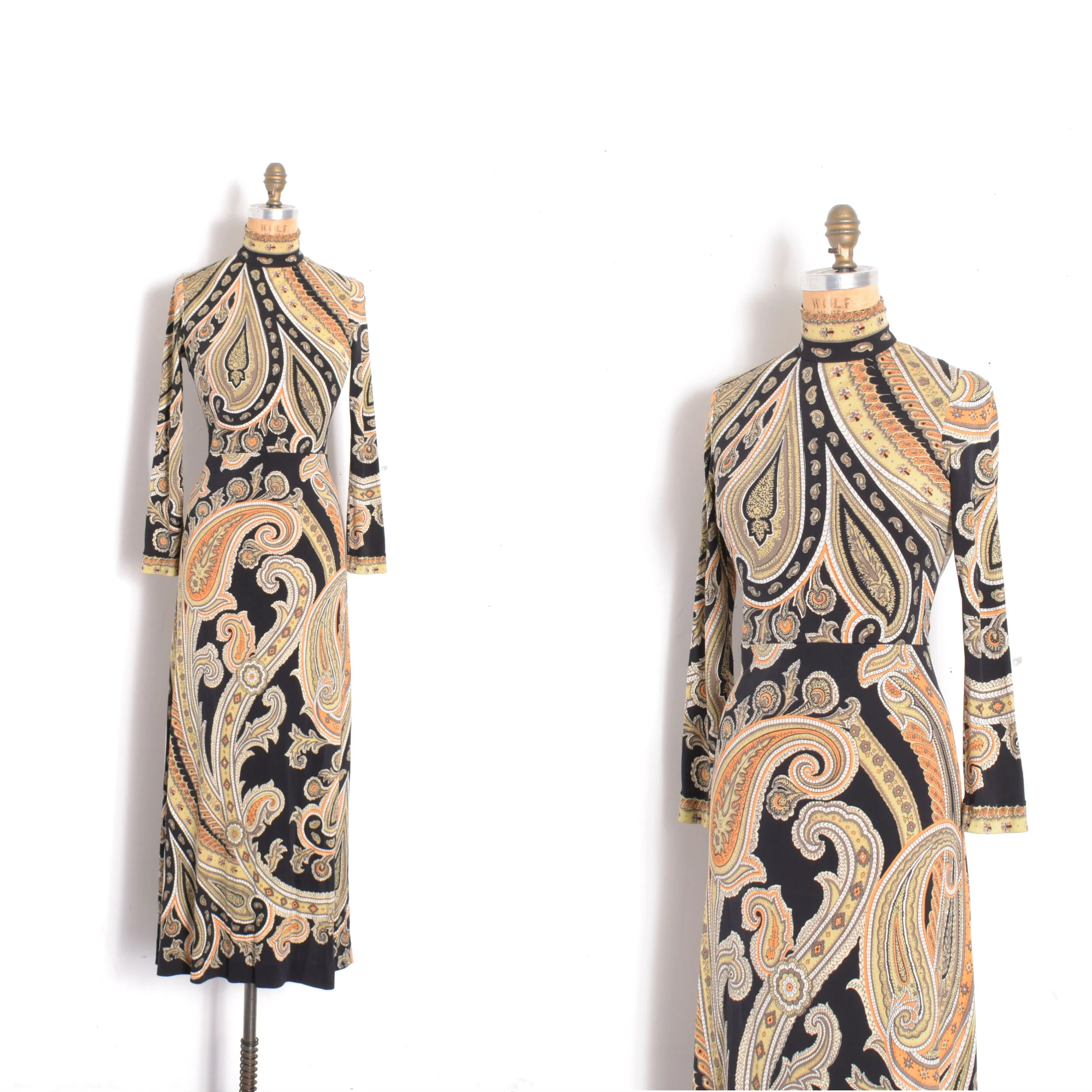 1970s Leonard Silk Jersey Maxi Dress-S/M