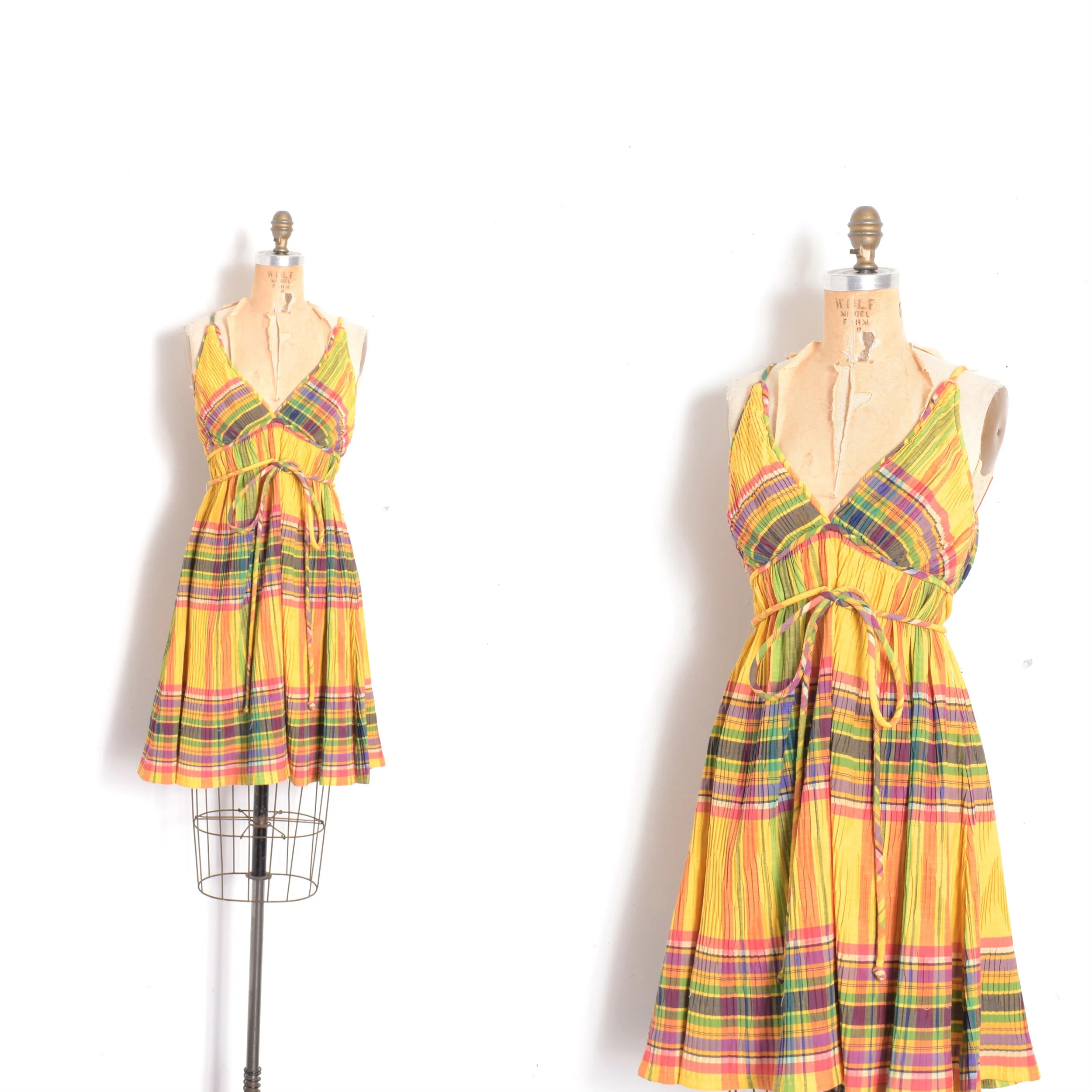 1960s Mr. Mort Plaid Sundress-S/M