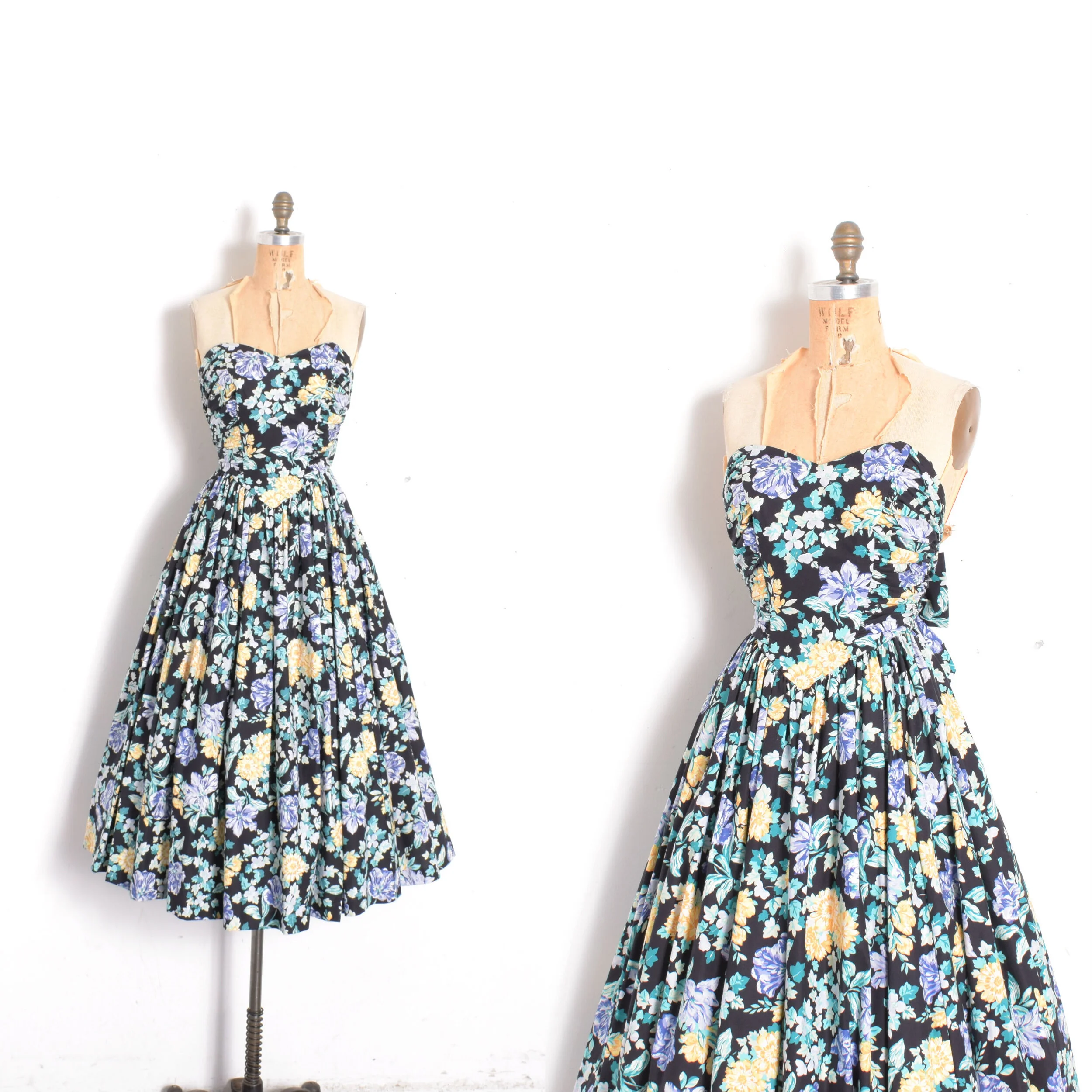 1980s Laura Ashley Dark Floral Strapless Sundress-XS La Poubelle Vintage 1980s Laura Ashley Dark Floral Strapless Sundress-XS La Poubelle Vintage